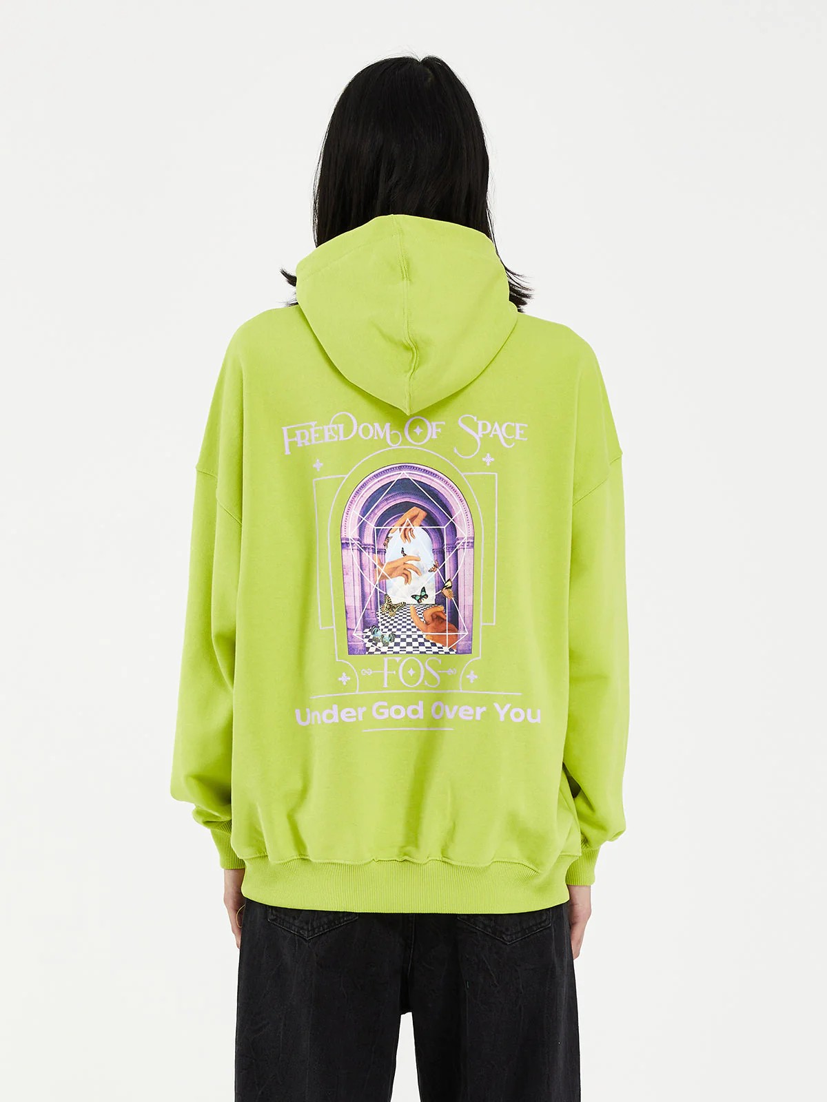 UNDER GOD OVER YOU Hoodie - Yeşil