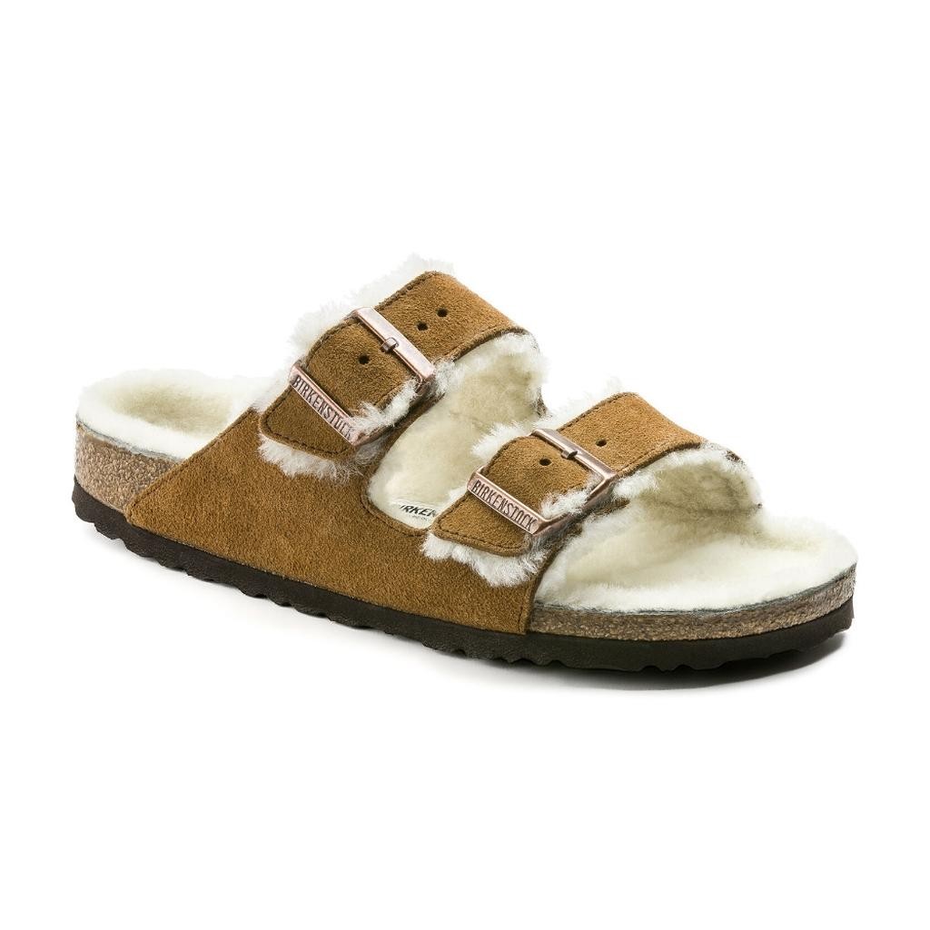 Arizona Süet Deri Shearling Taba Terlik