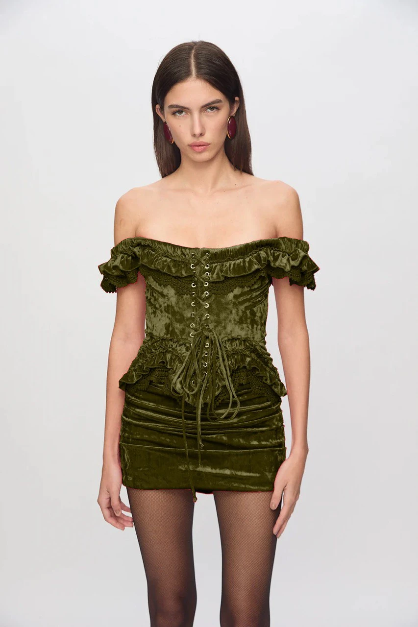 ORNELLA Elbise - Koyu Yeşil