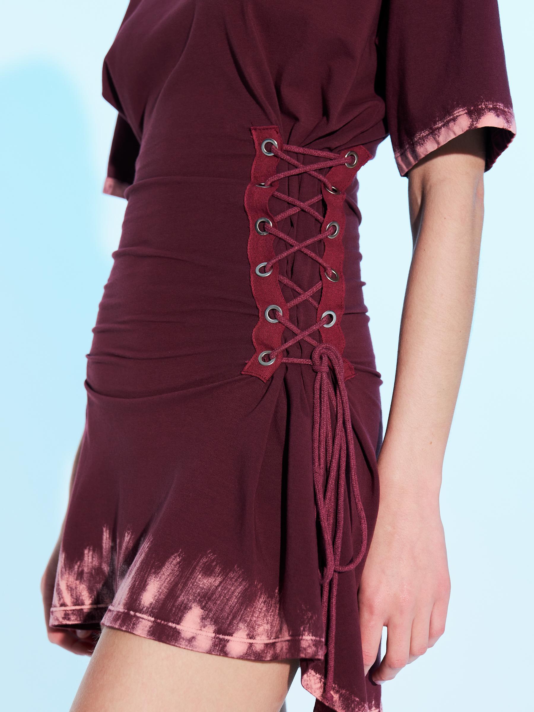 CLAUDIA Mini Elbise - Bordo