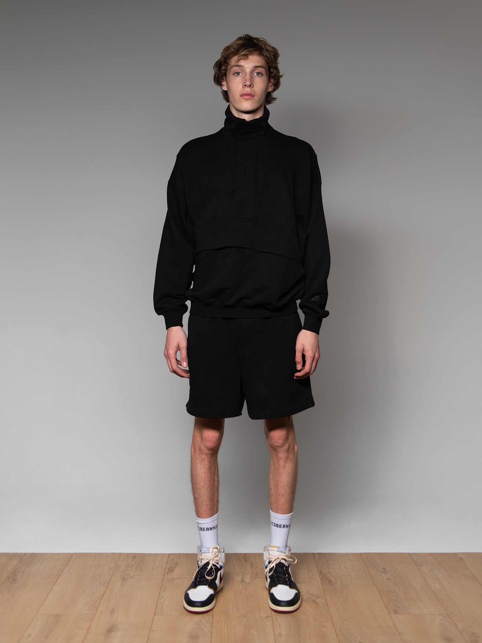 BLACK ON BLACK  Half Zip Sweatshirt