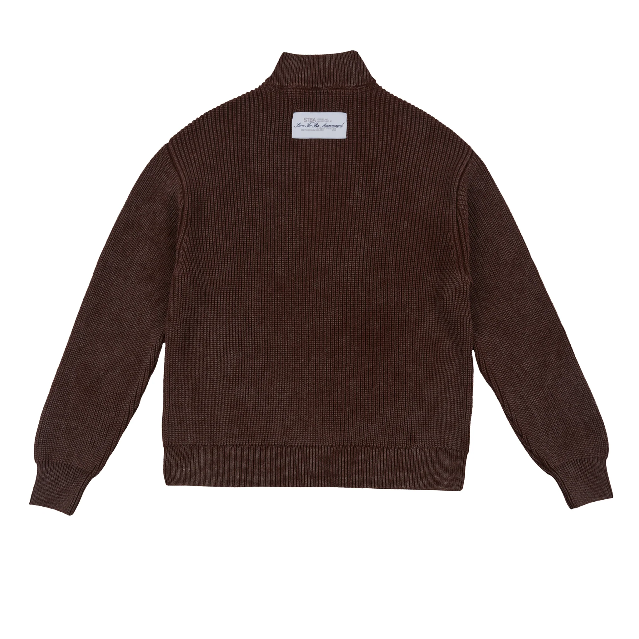 STBA Fermuarlı Triko Kazak - Kahverengi