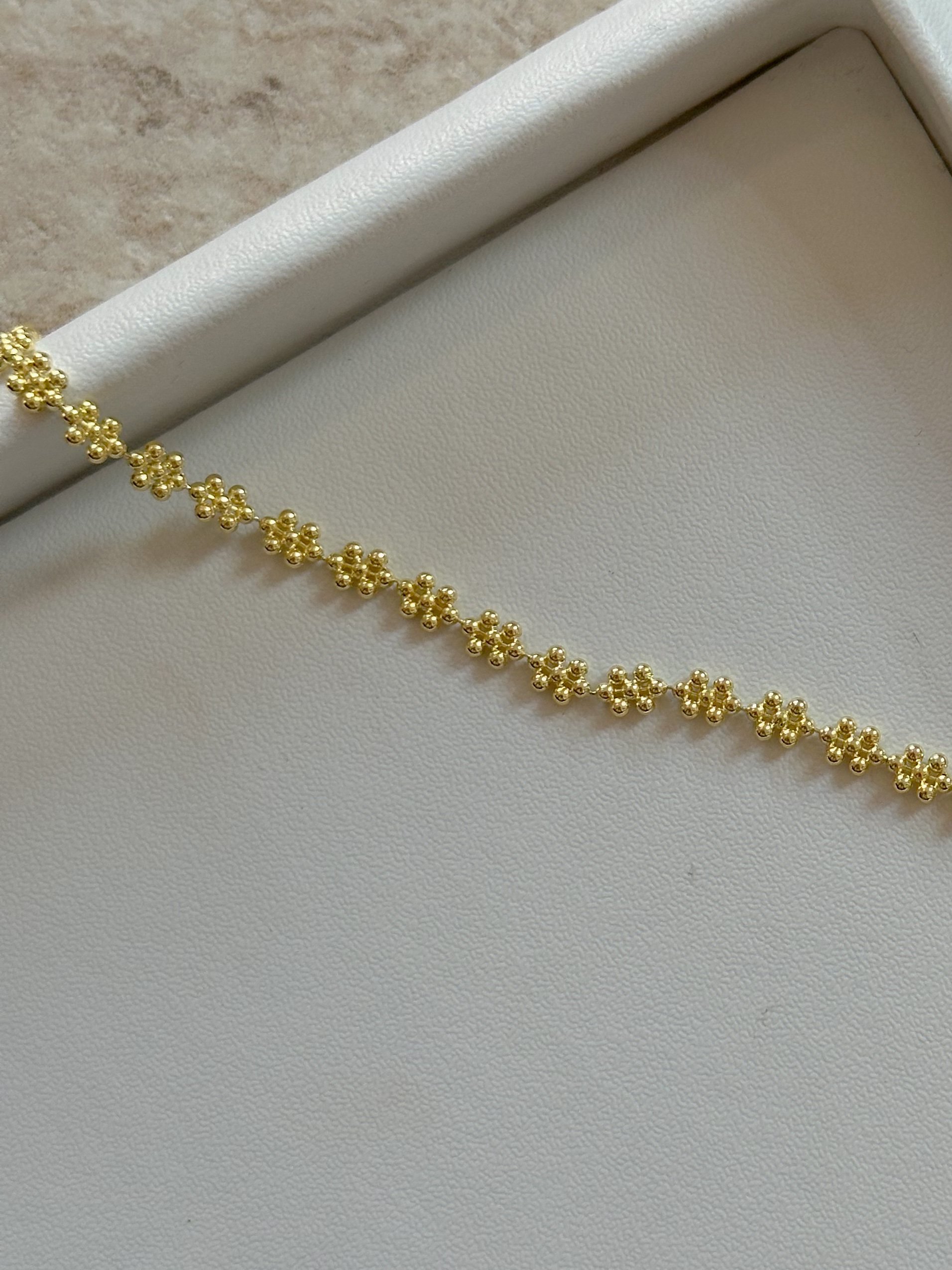 Çiçek Zincir Bileklik - 925 Ayar Gümüş