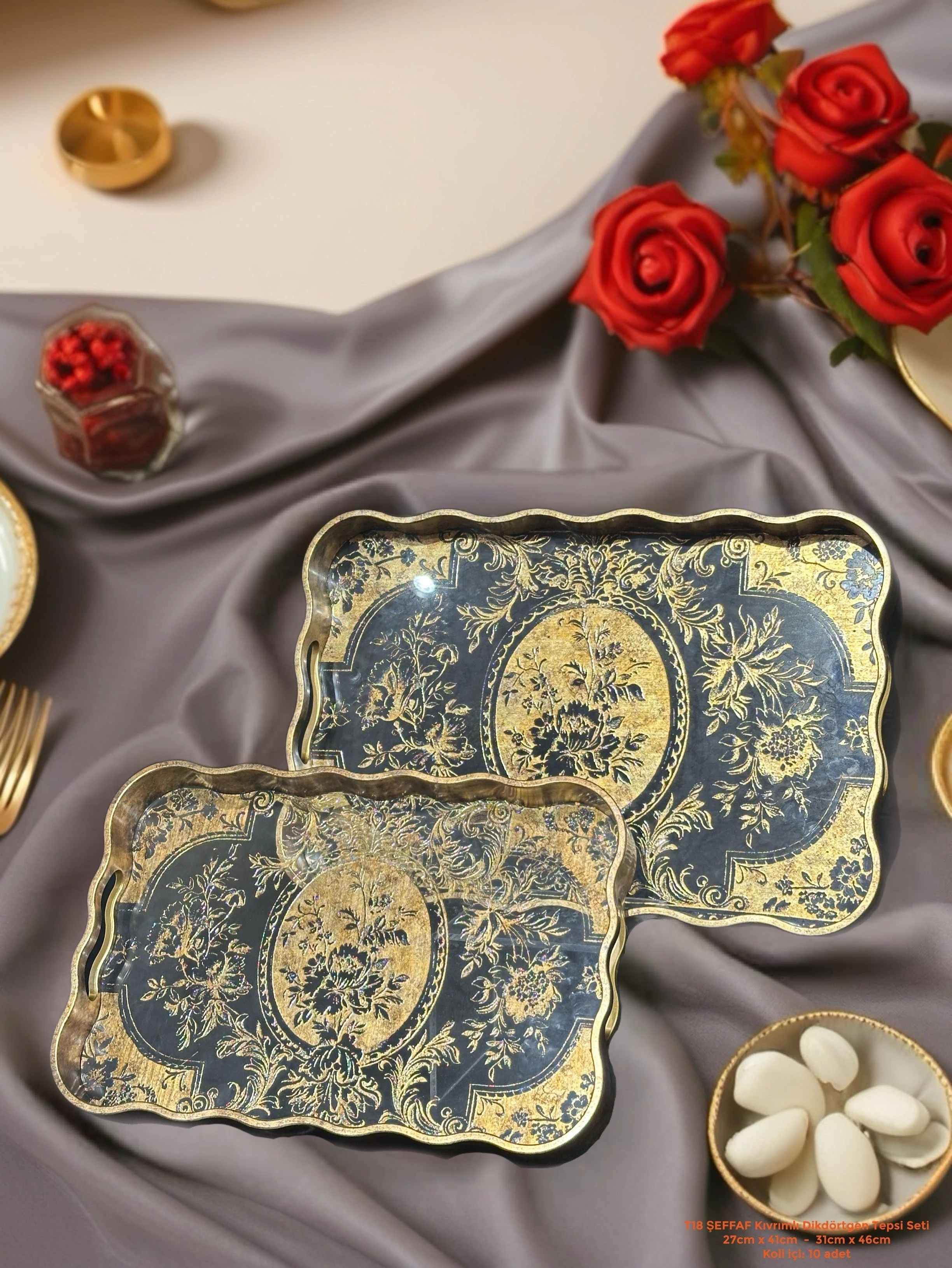 Ayışığı 2 li Dikdörtgen Tepsi