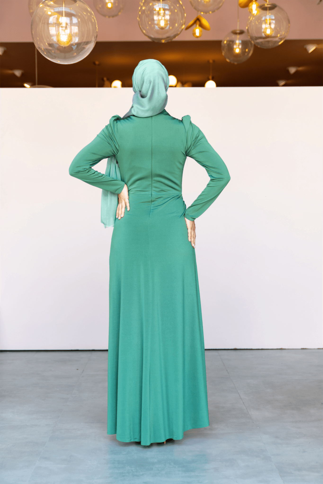 Setri Hijab Evening Dress - Green