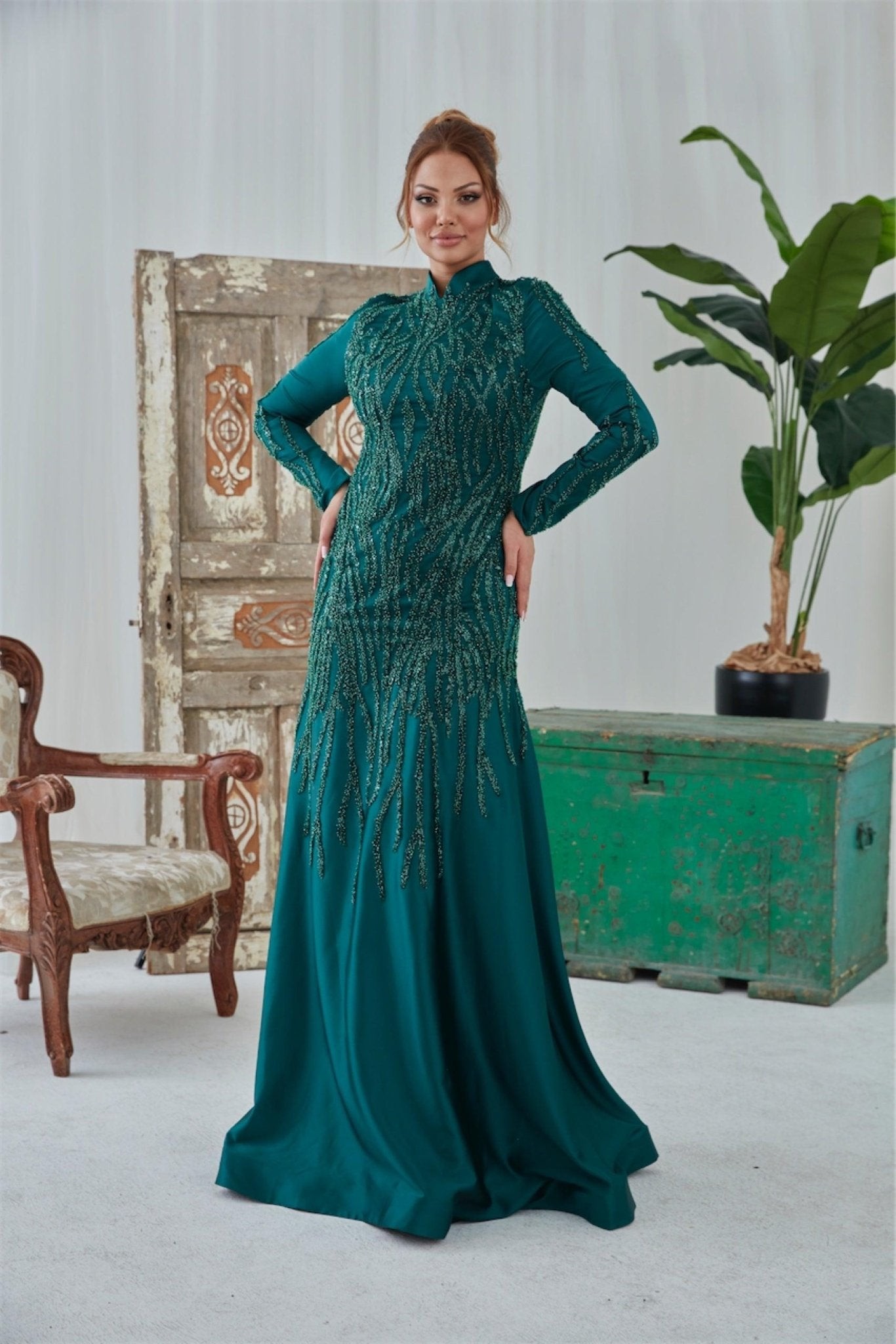 Katia Hijab-Abendkleid – Smaragd