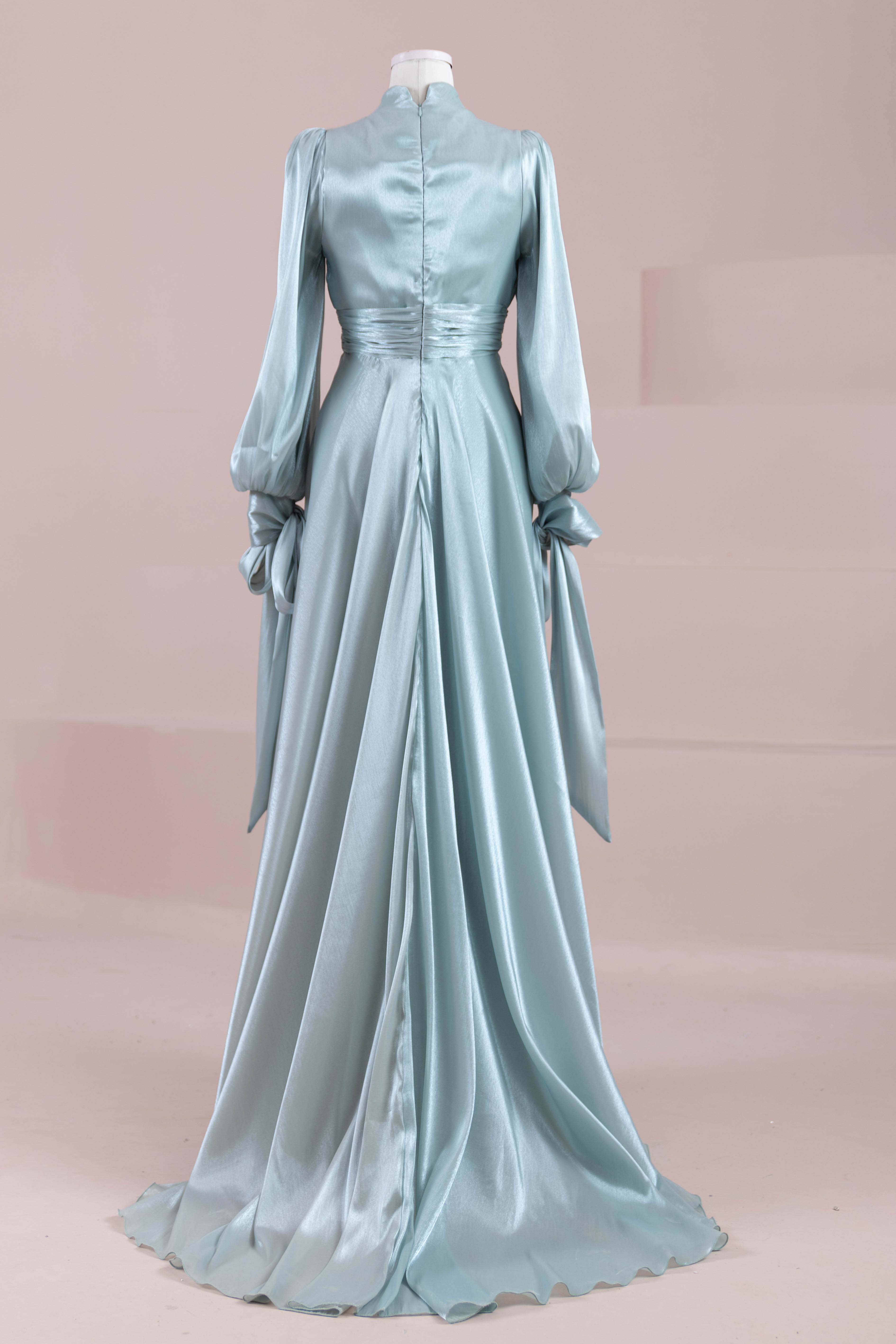 Pearl Tesettür Abiye - mint yeşili