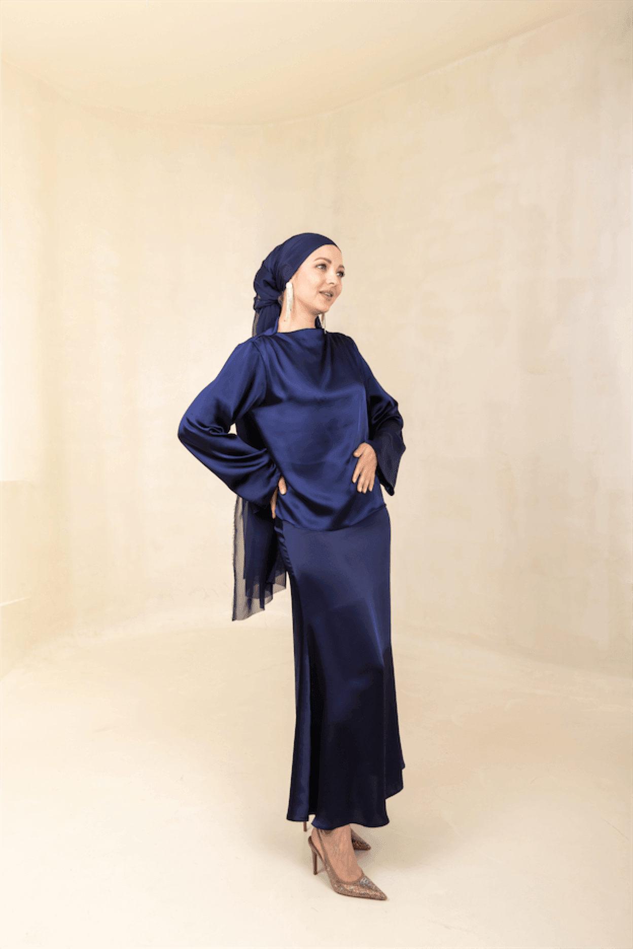 Candida Hijab Set - Navy