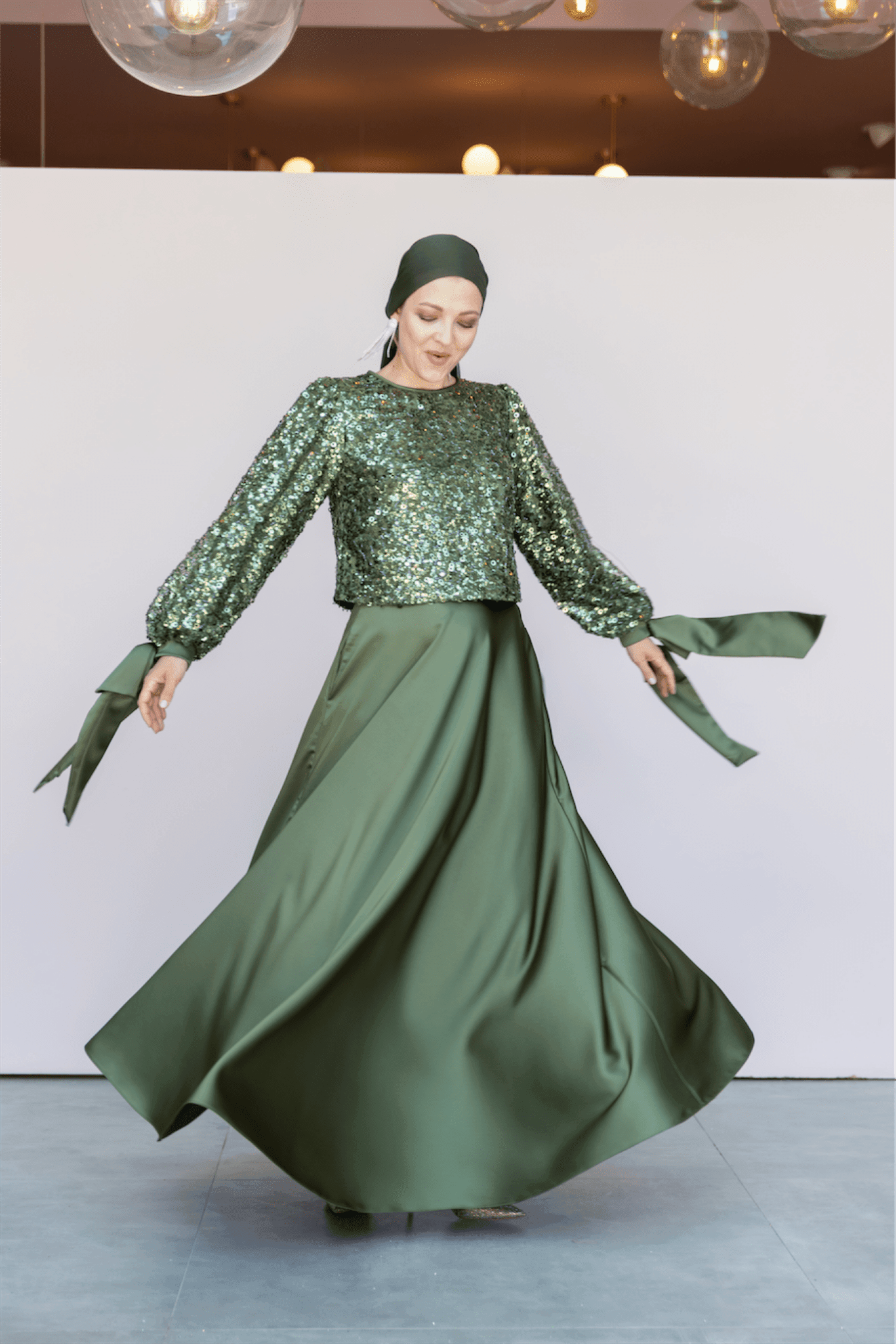 Ferce Hijab Evening Dress - Khaki