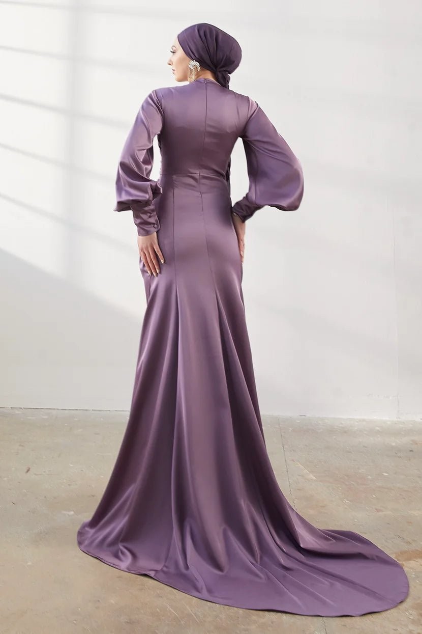 Minel Hijab Evening Dress - Lilac