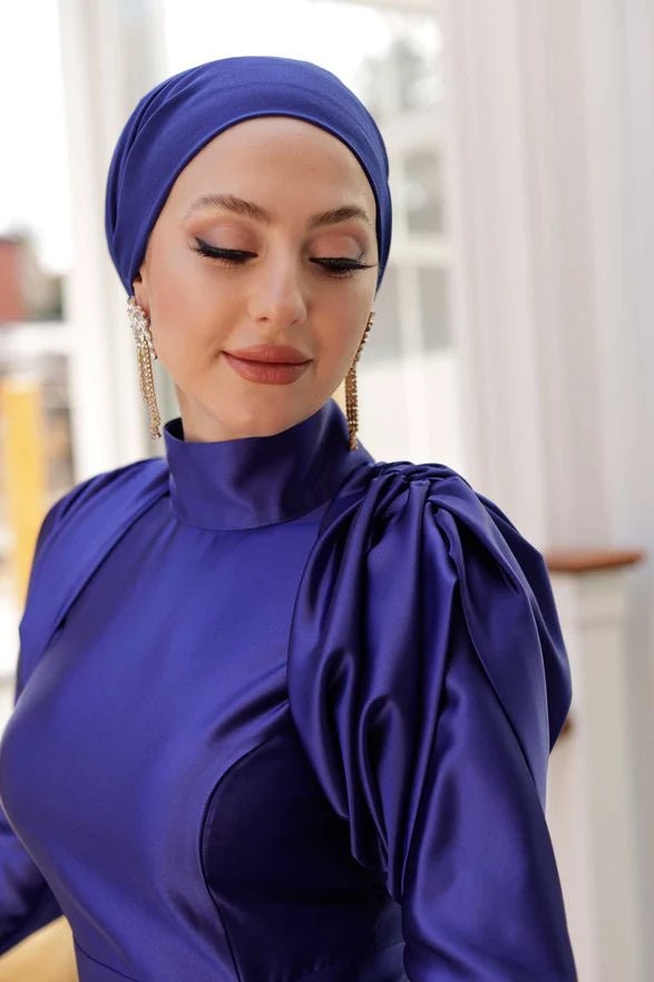 Azha Hijab Evening Dress - Purple