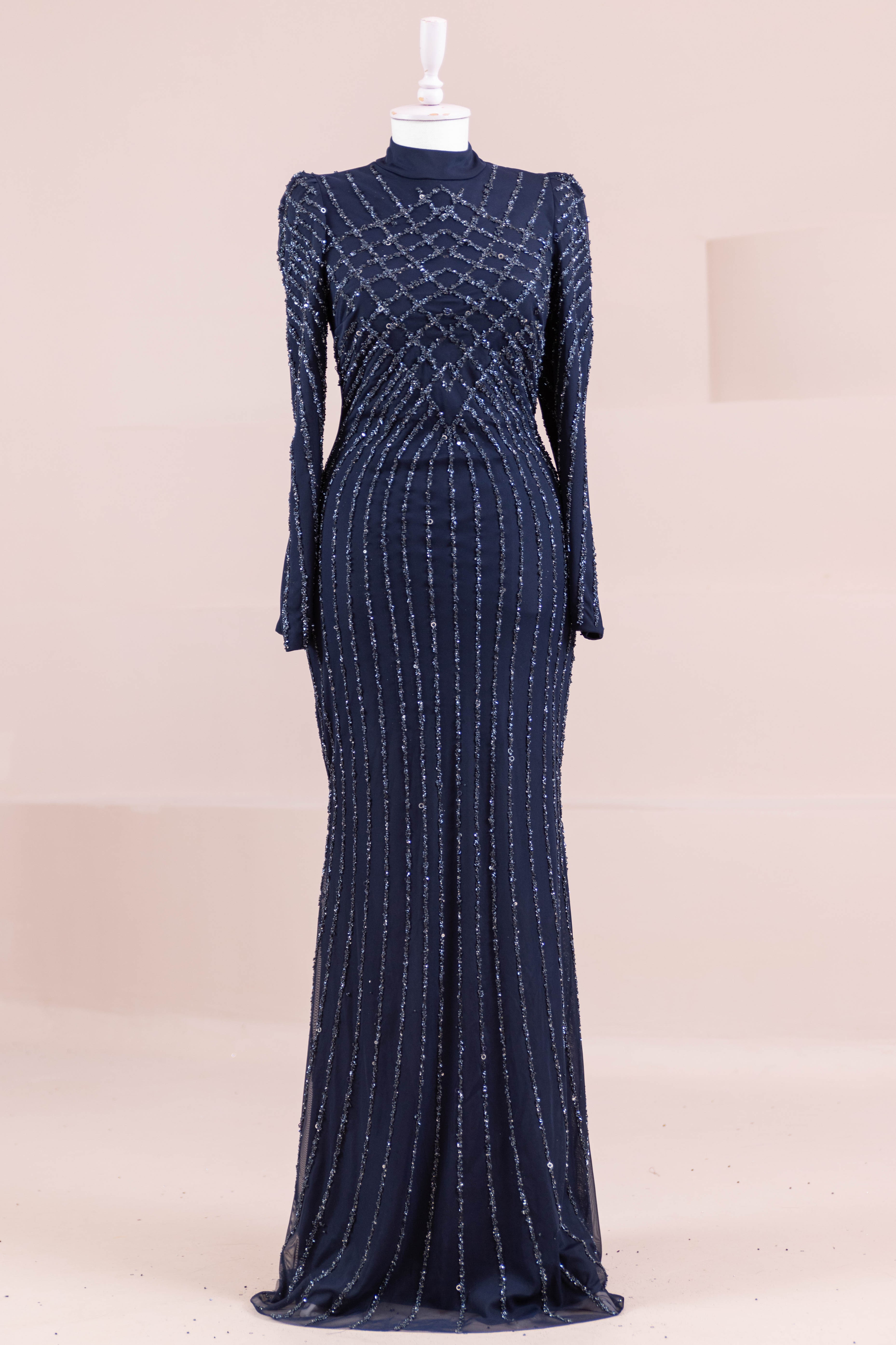 Niva Tesettür Abiye - Navy Blue