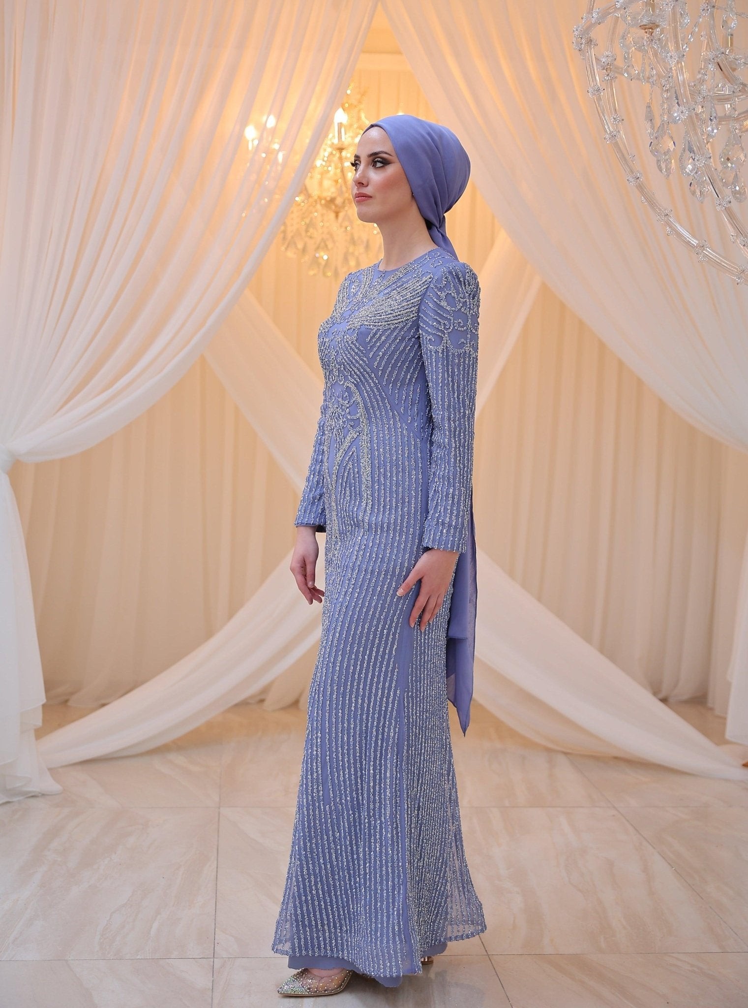 Asian Hijab Evening Dress