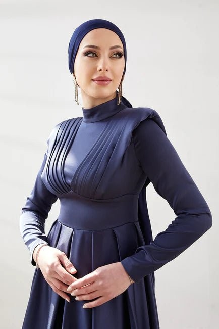 Nida Tesettür Abiye - Lacivert