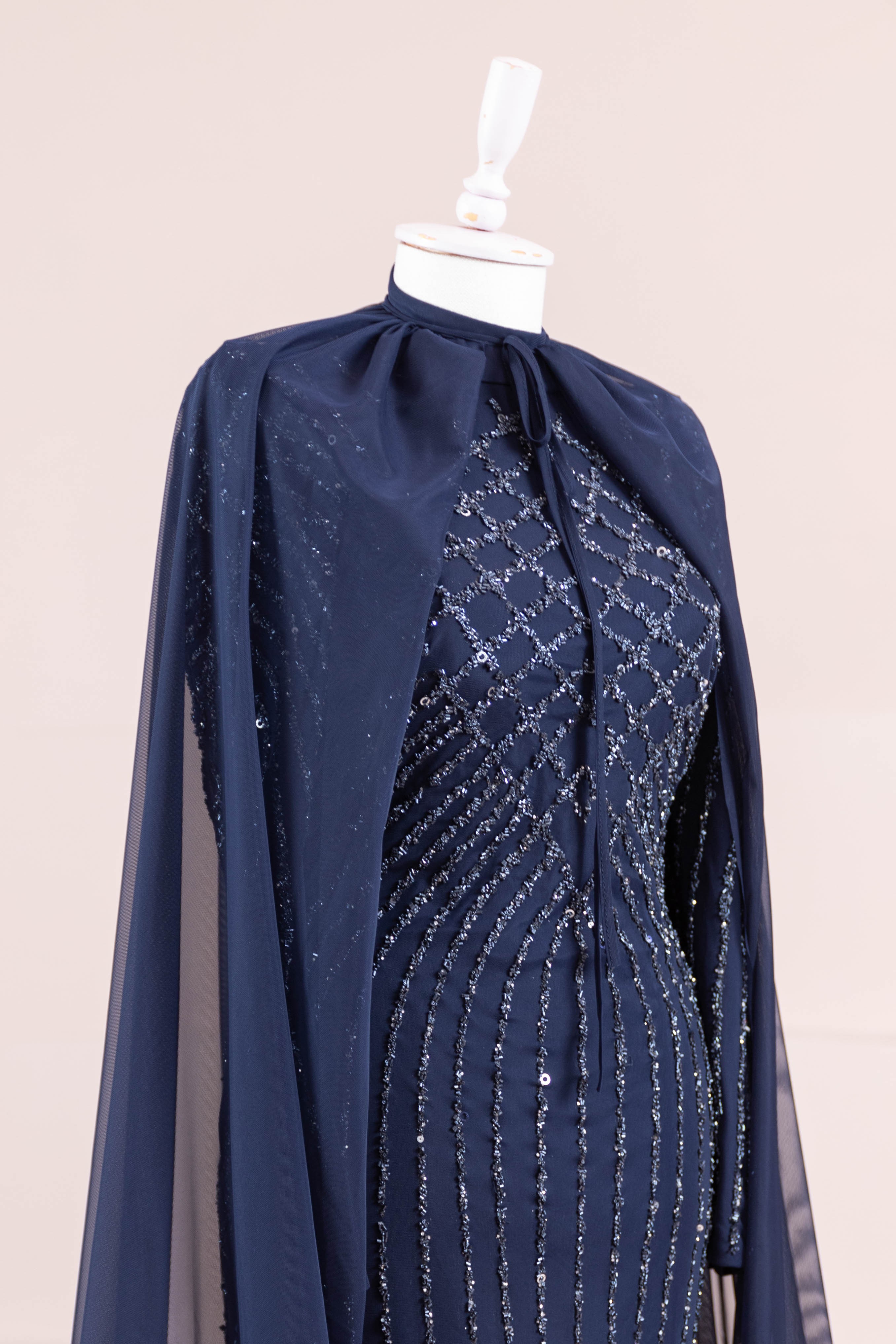 Niva Tesettür Abiye - Navy Blue