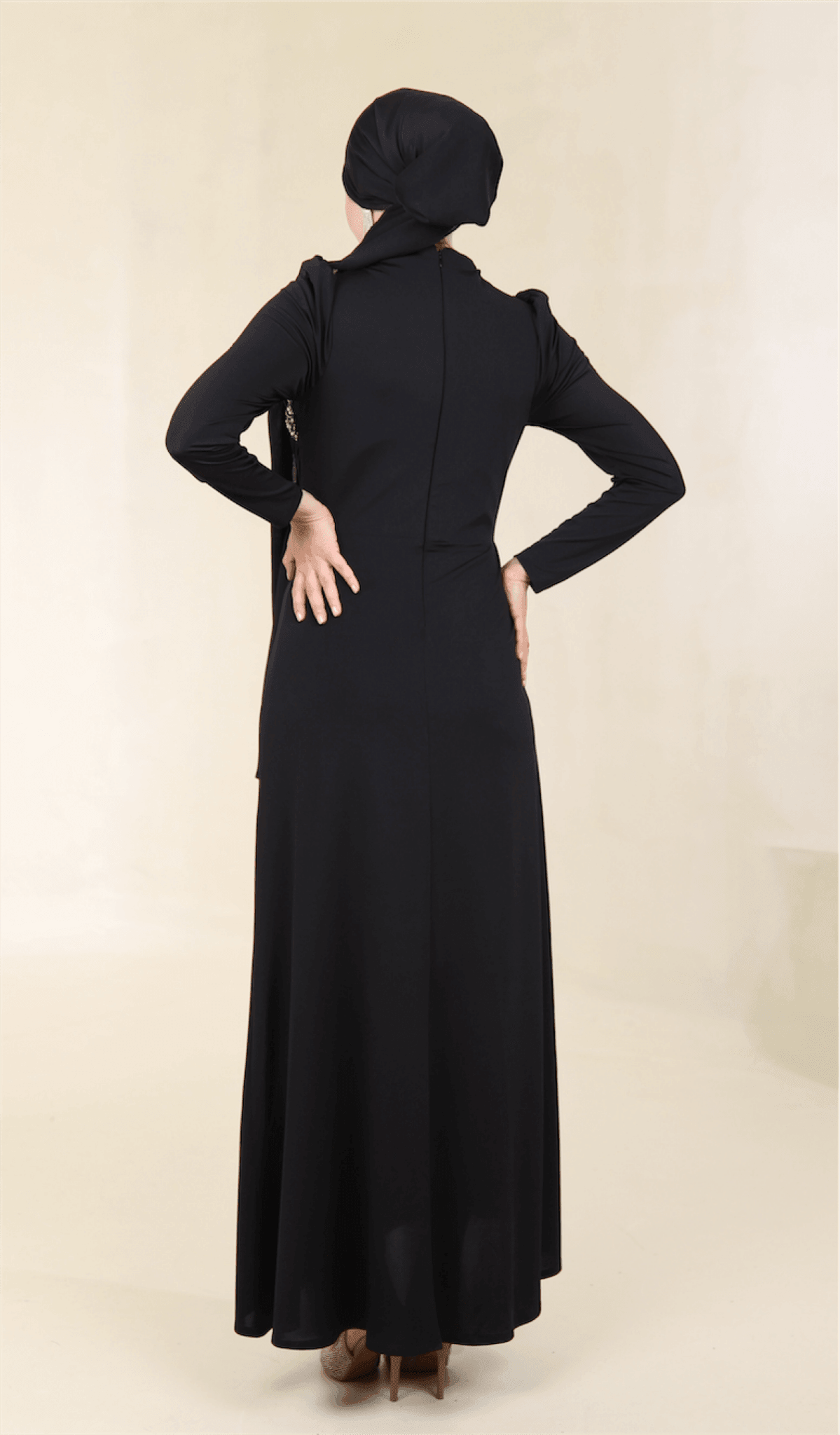 Setri Hijab Evening Dress - Black