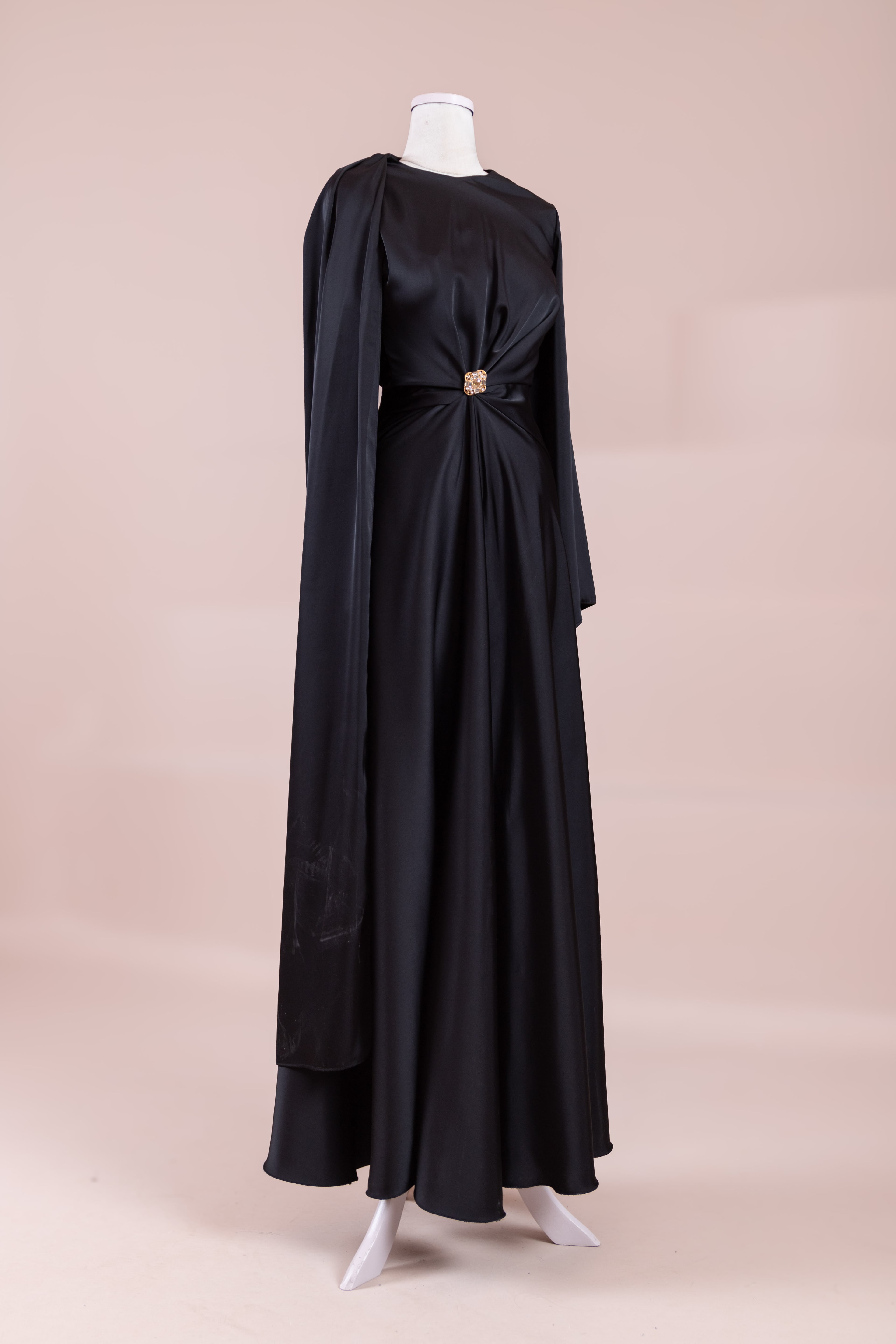 Satenya Tesettür Abiye - Black