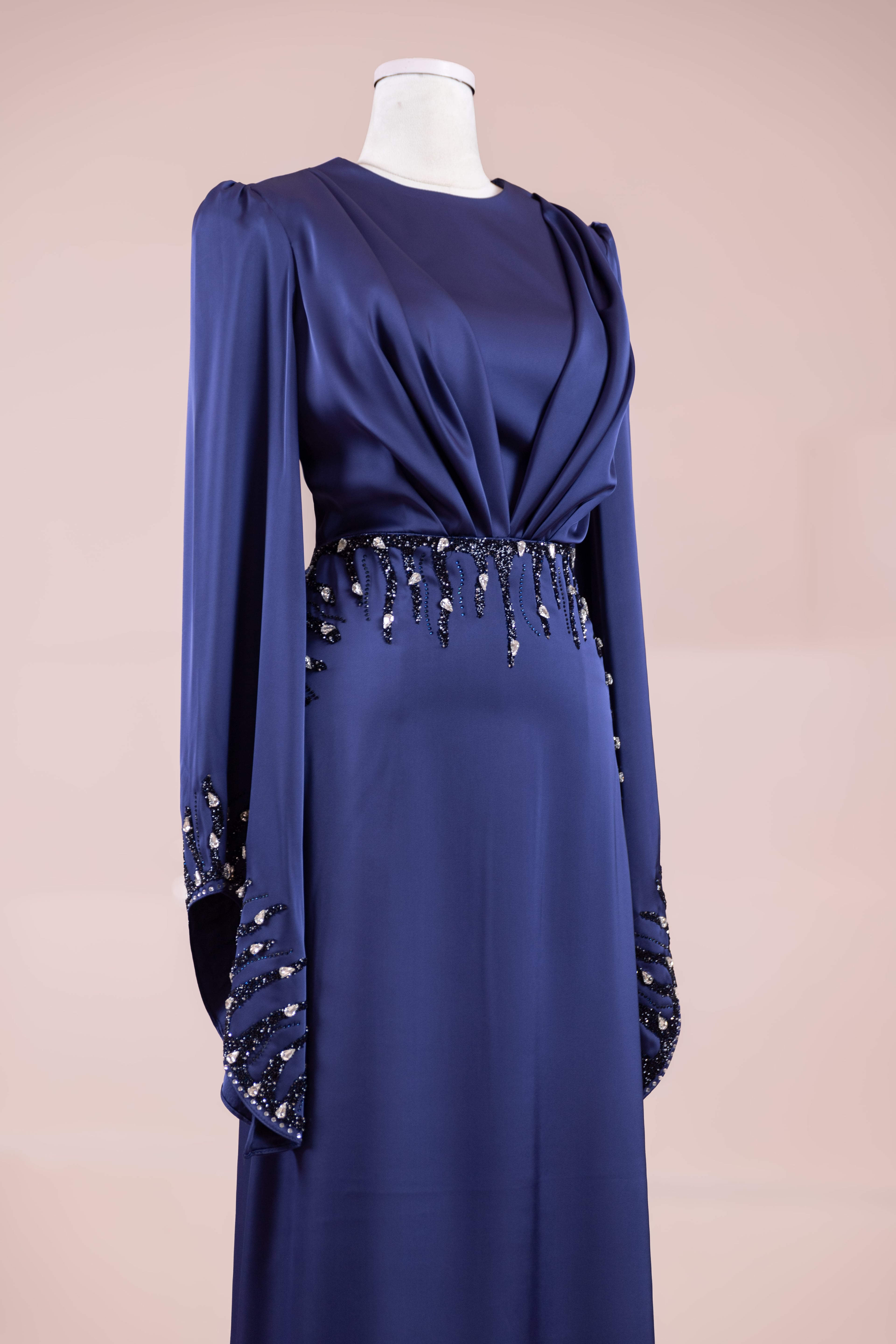 Sue Tesettür Abiye  - Navy Blue