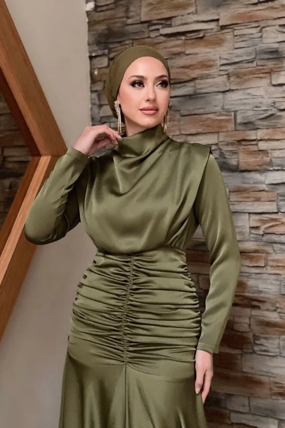 Dilara Tesettür Abiye - Haki