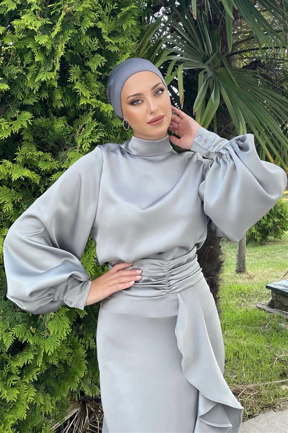 Arya Hijab Suit - Gray