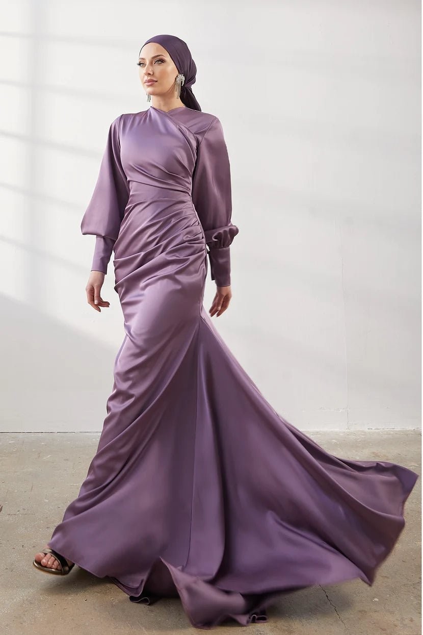 Minel Hijab Evening Dress - Lilac