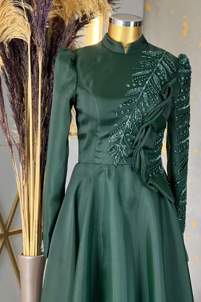 Ela Hijab Abendkleid Smaragd