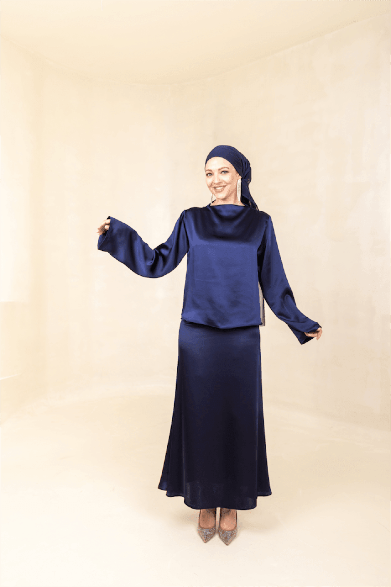 Candida Hijab Set - Navy