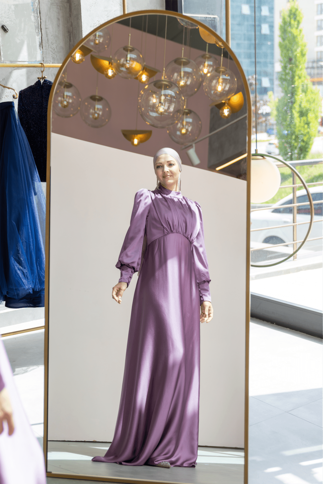 Dilay Hijab Evening Dress - Lilac