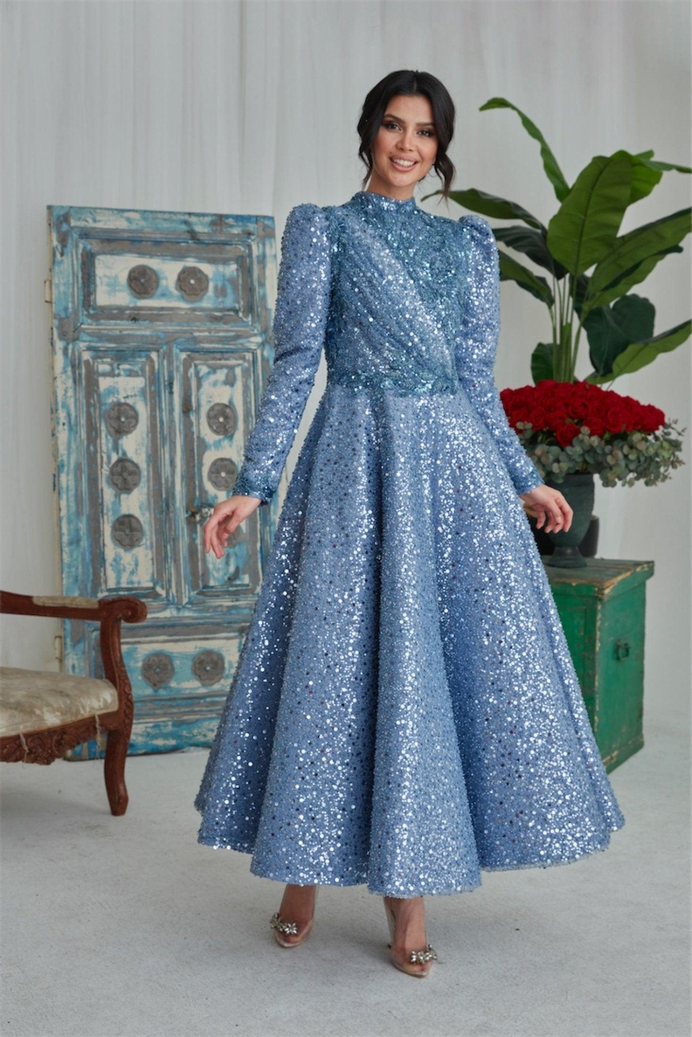 Berdis Hijab-Abendkleid – Indigo