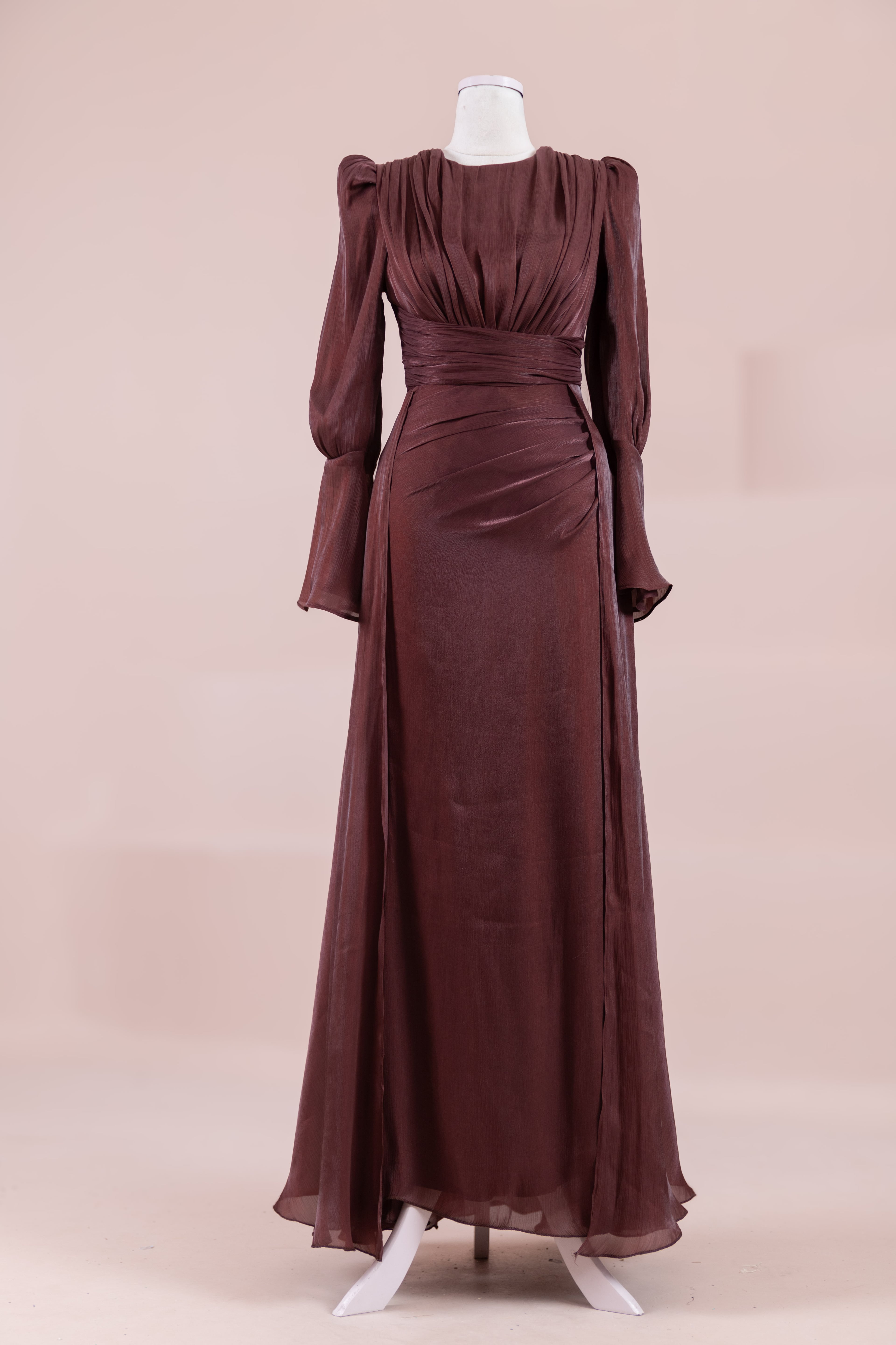 Glamour Tesettür Abiye - bery burgundy