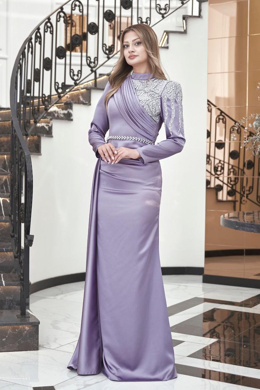 Talu Hijab Evening Dress - Lilac