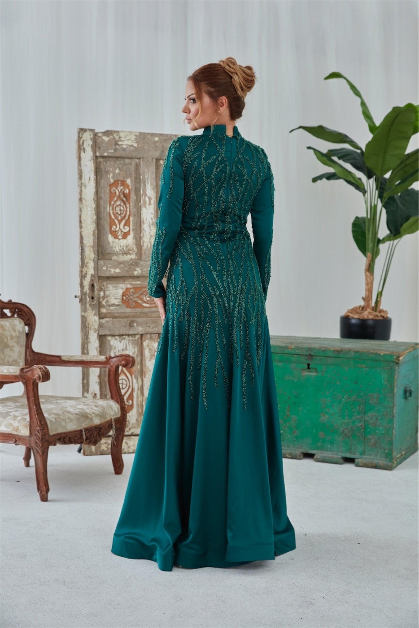 Katia Hijab-Abendkleid – Smaragd