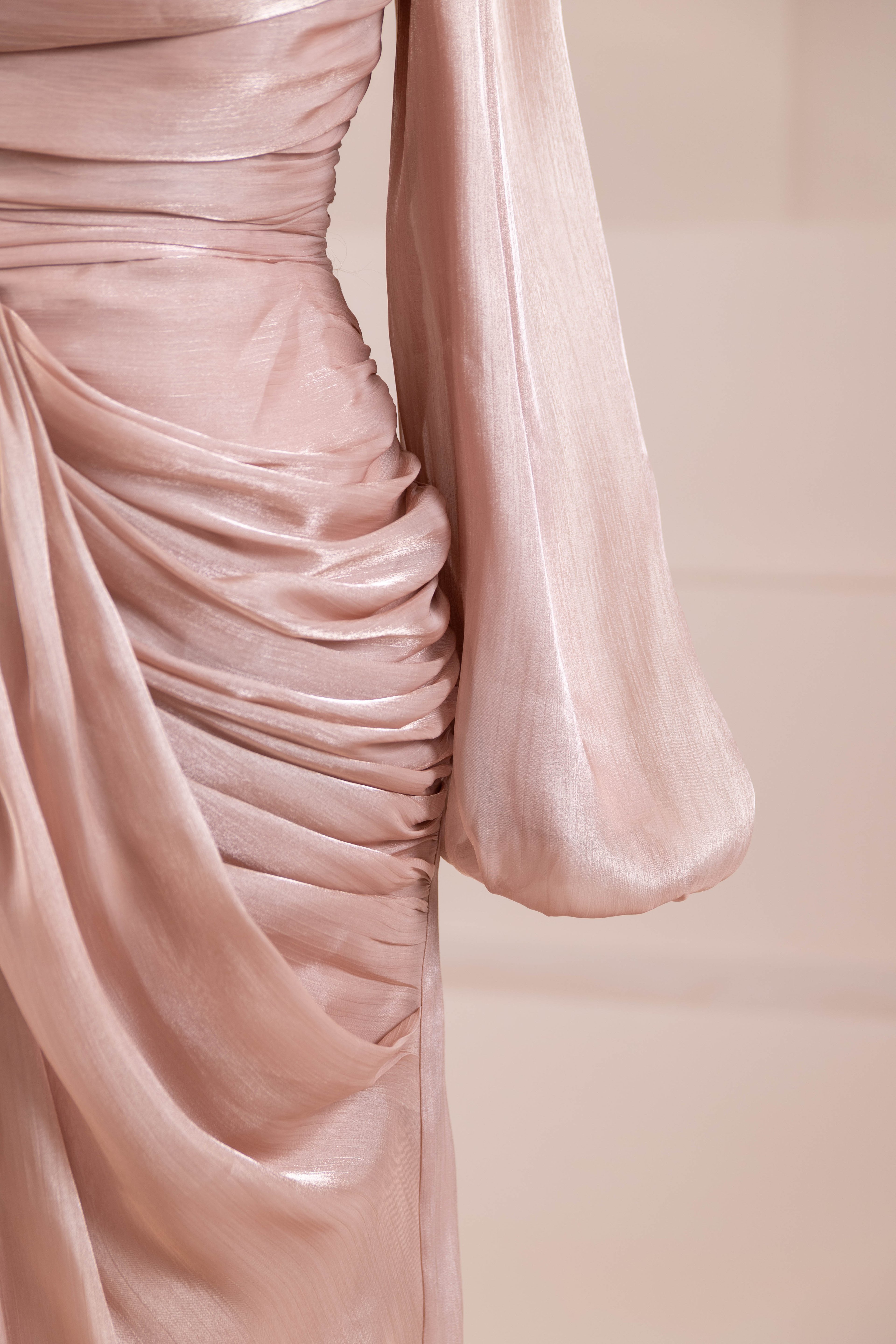 Çiçekli Lotus Tesettür Abiye - Salmon