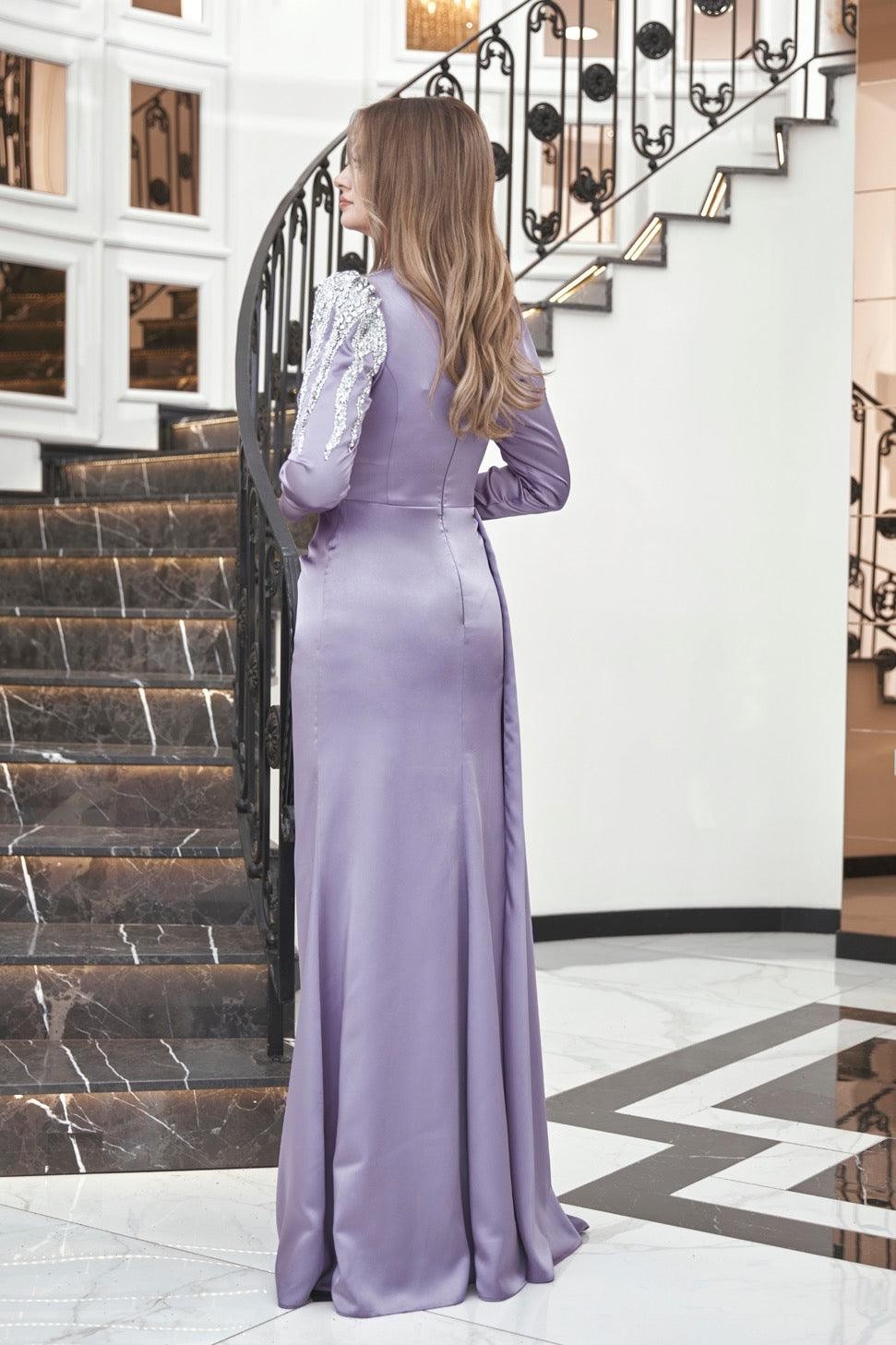 Talu Hijab Evening Dress - Lilac