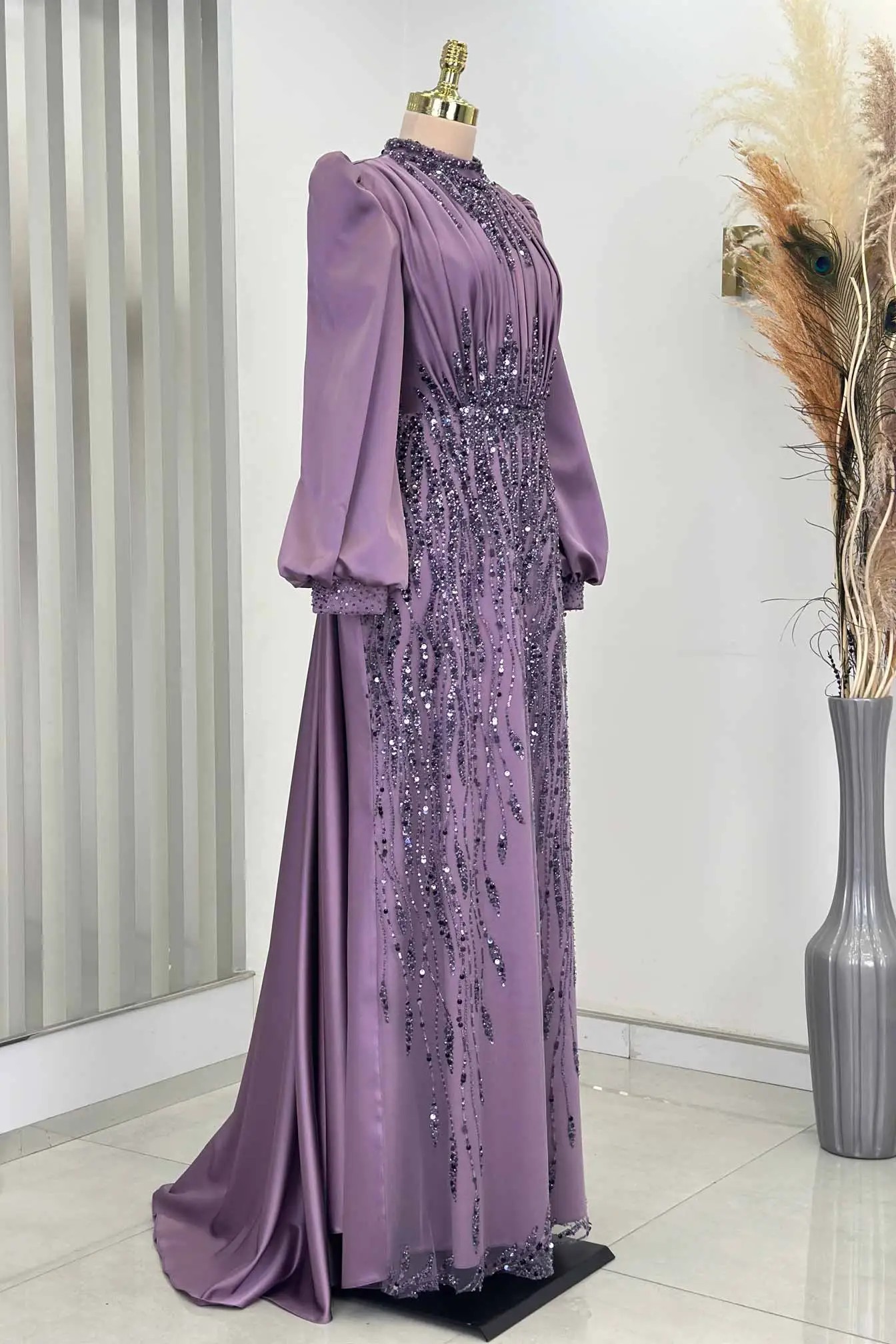 Inlay-Hijab-Abendkleid