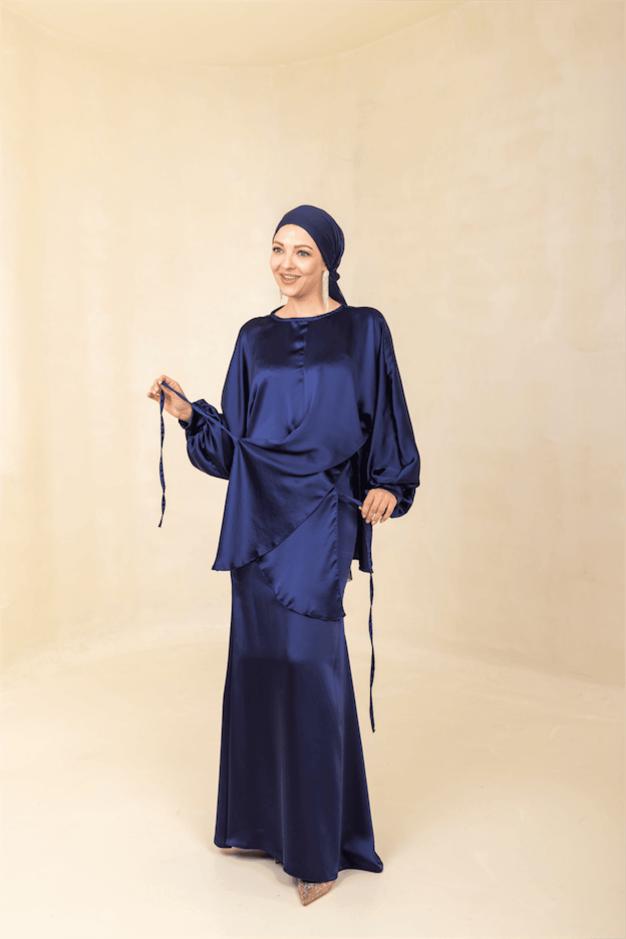 Felicita Hijab Evening Dress - Navy