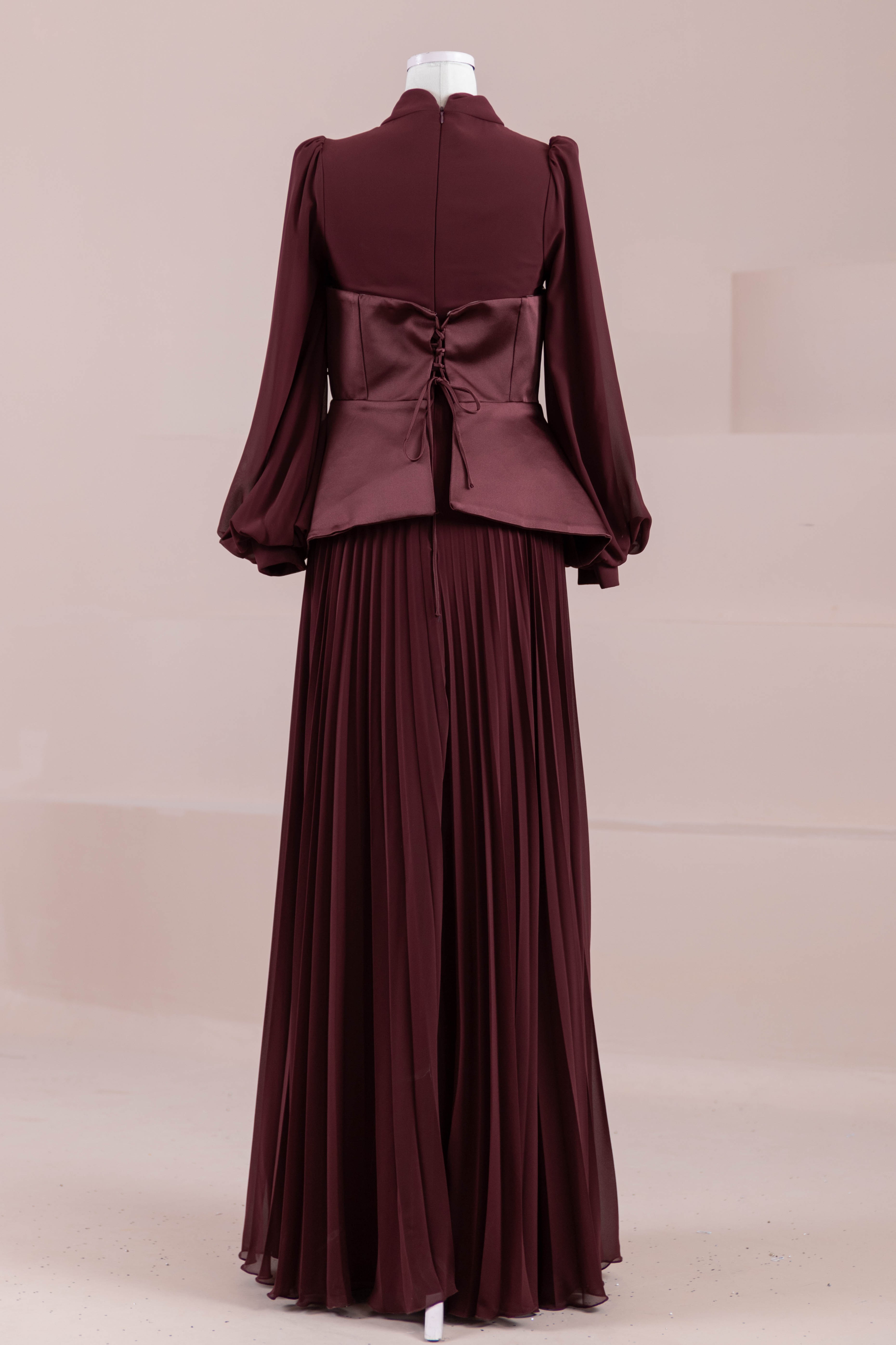 Eyla Tesettür Abiye - bery burgundy