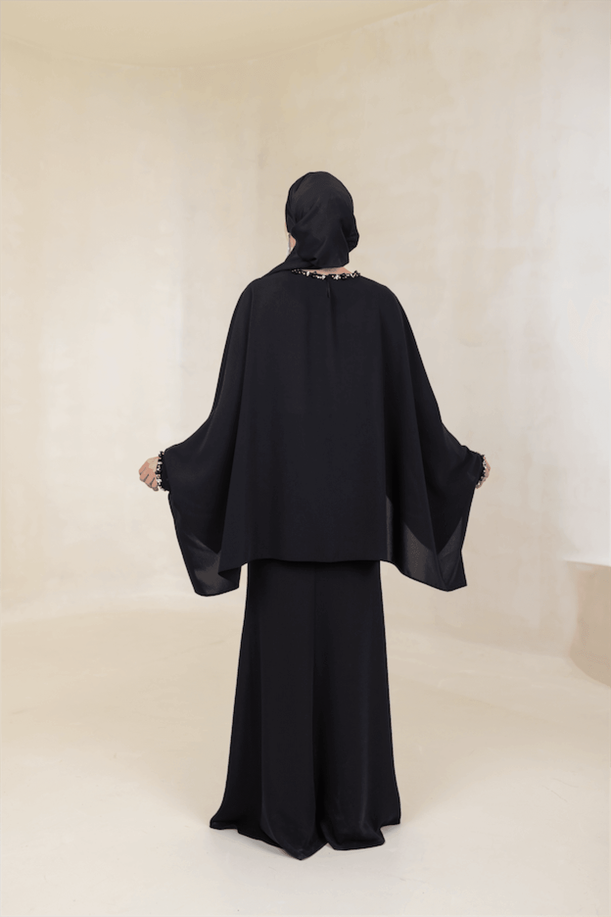 Eveline Hijab Evening Dress - Black