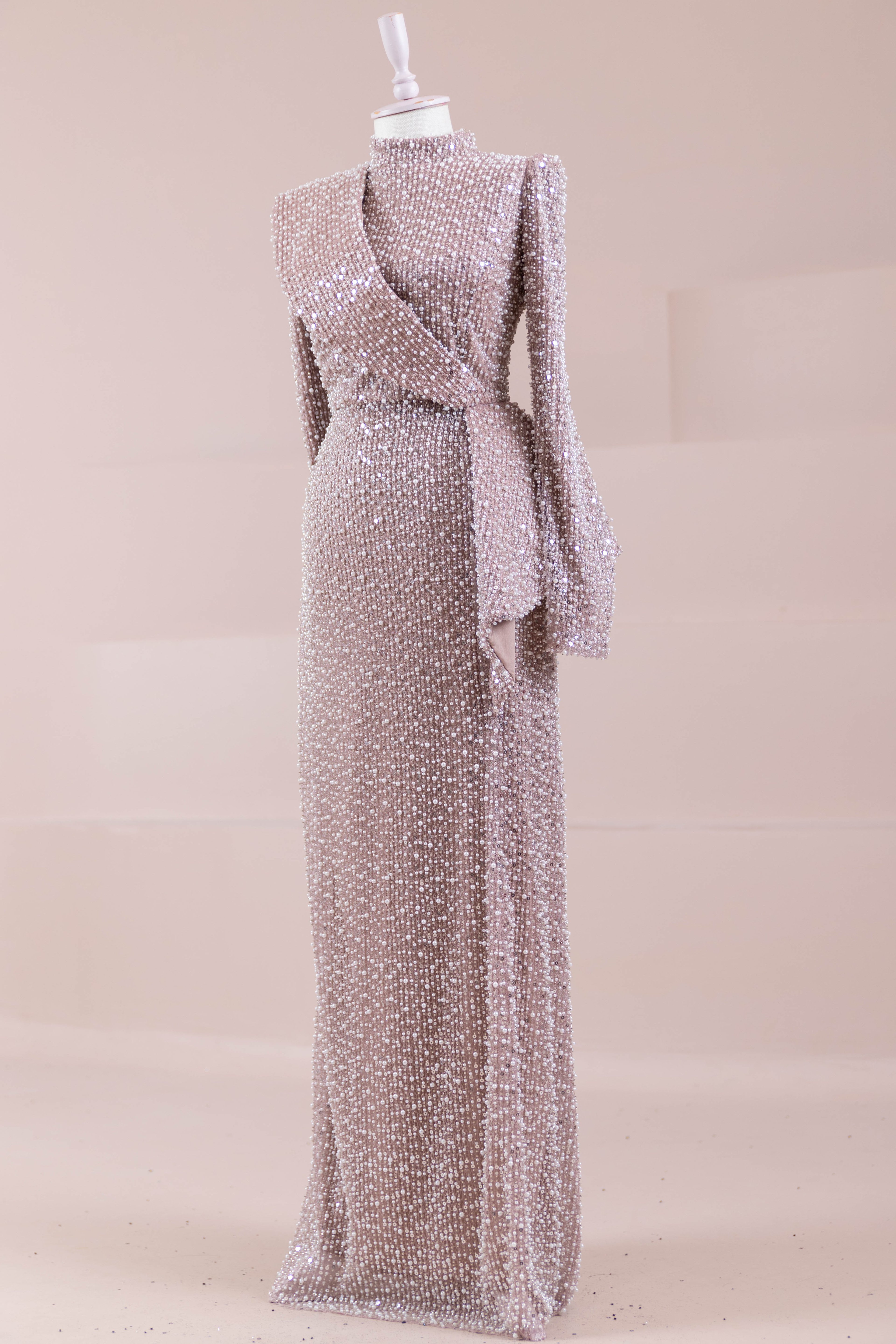 Ziva Tesettür Abiye - Powder Pink