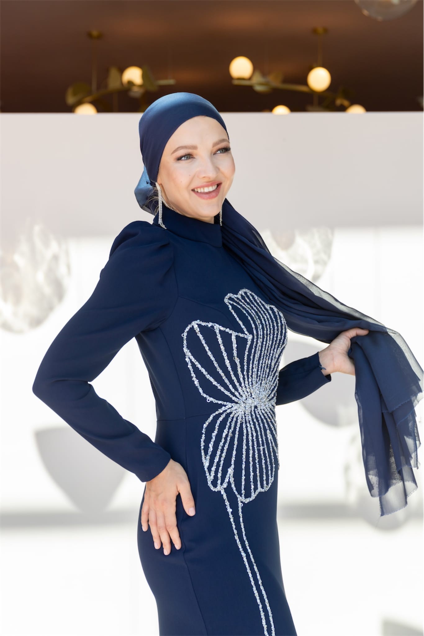 Nursema Tessettür Abiye Siyah