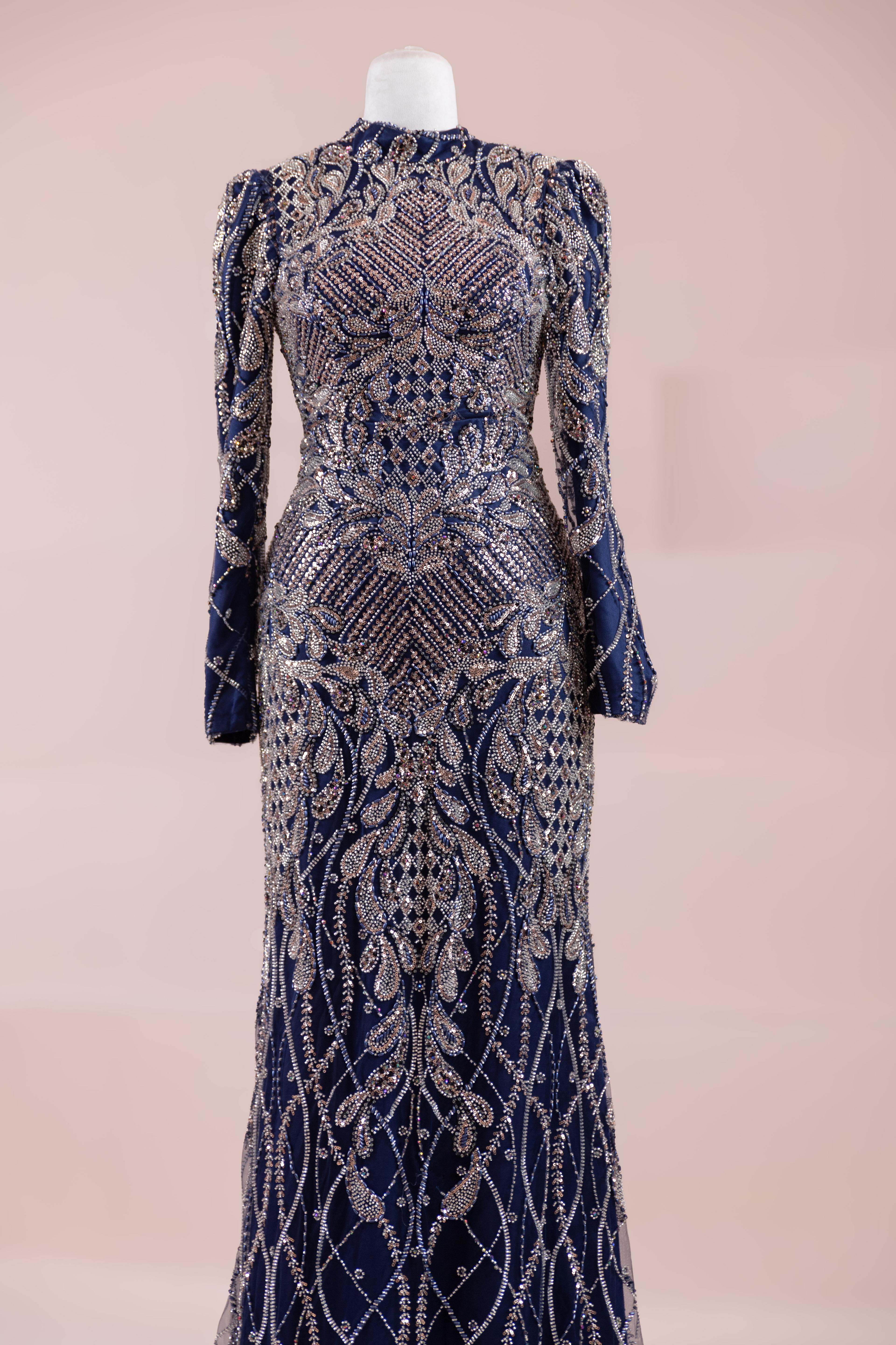 Sena Tesettür Abiye - Navy Blue