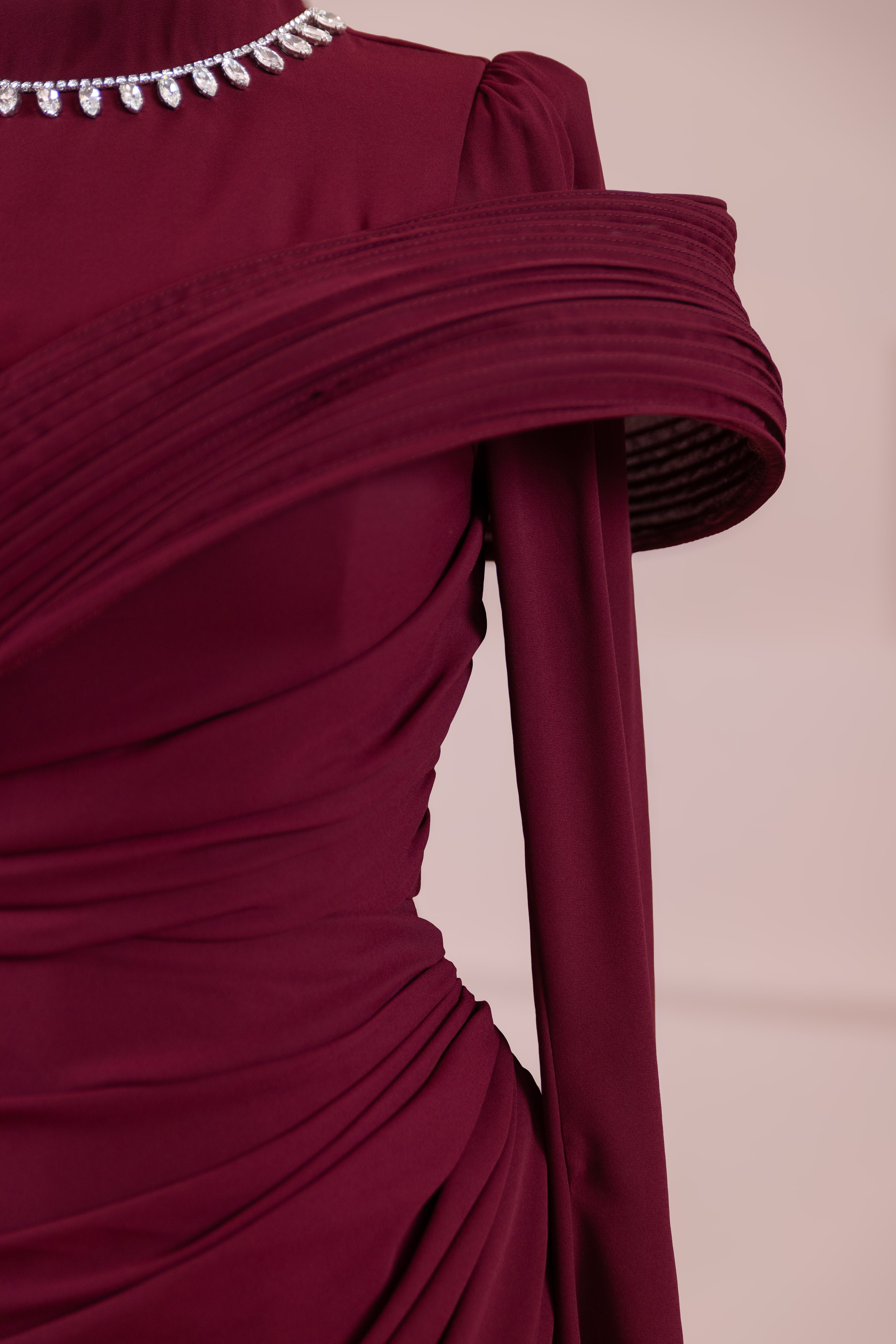 Charm Tesettür Abiye - BORDO