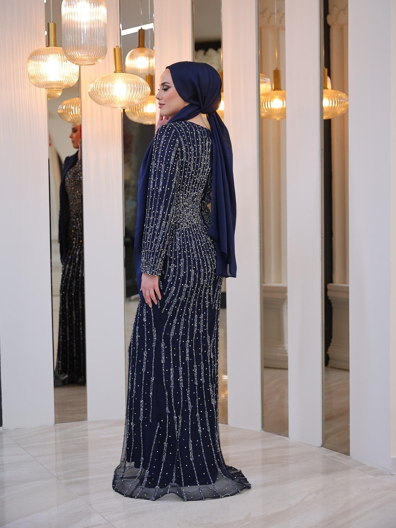 Water Hijab Evening Dress