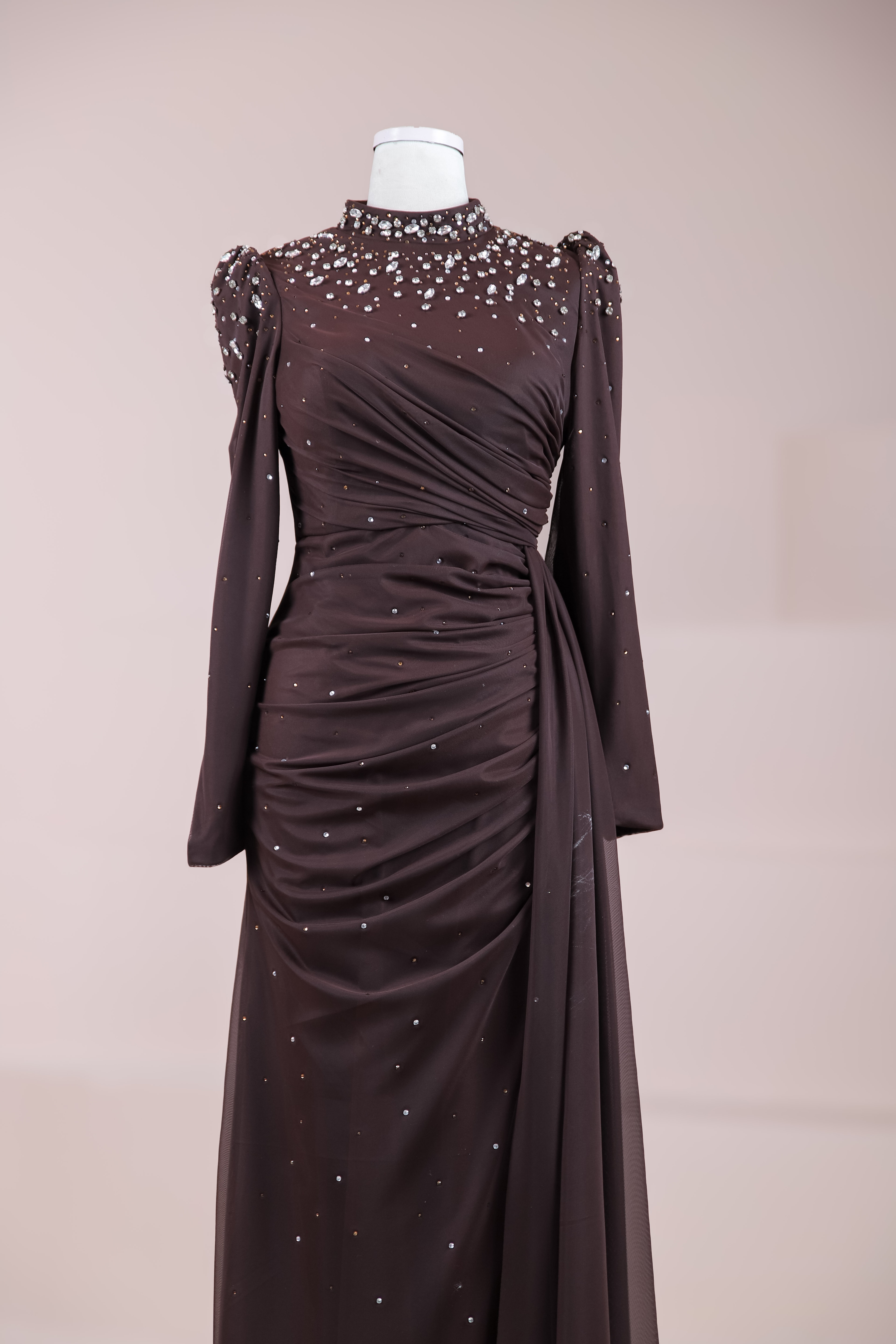 Aris Tesettür Abiye - Brown