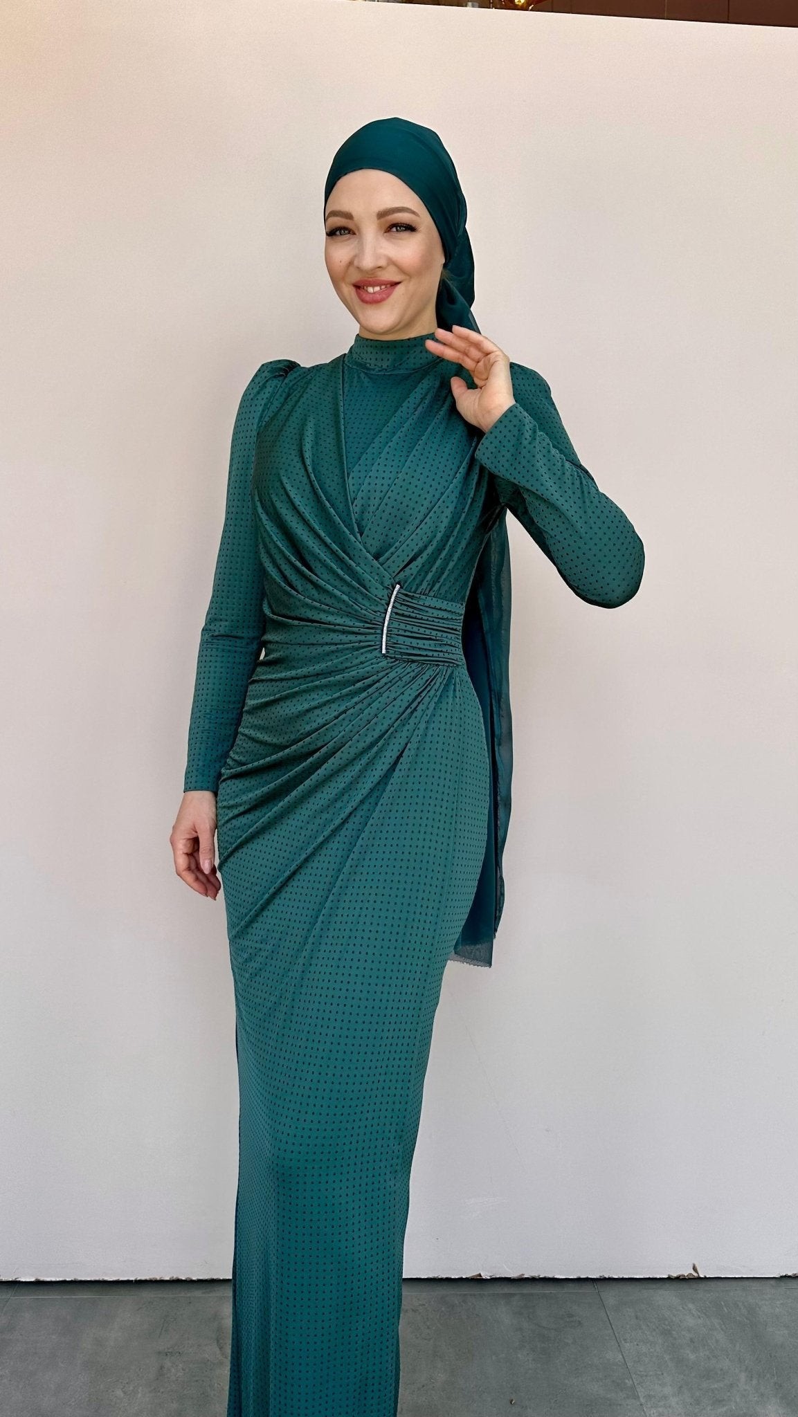 Diamond Hijab Evening Dress