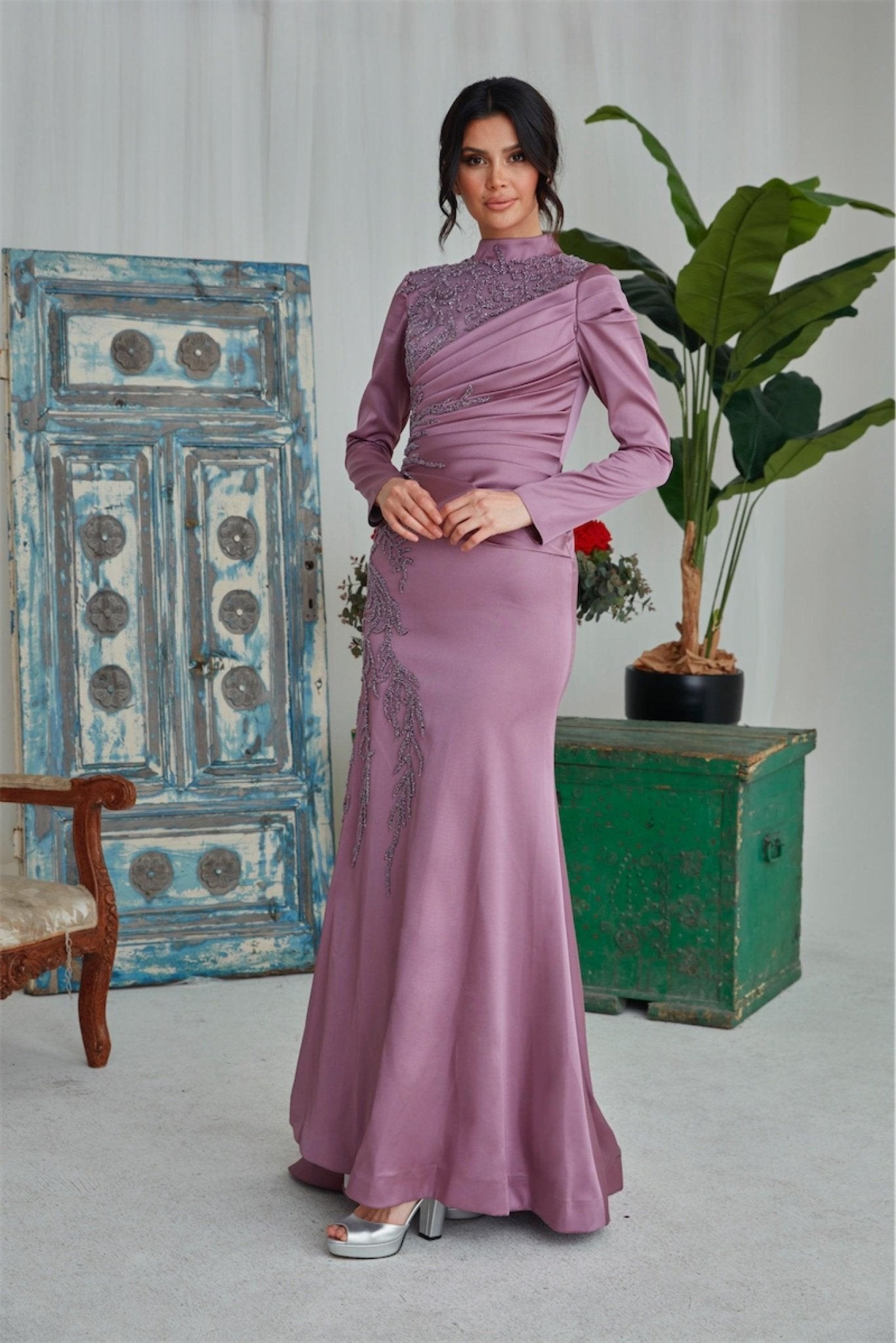 Dalya Hijab Abendkleid – Flieder