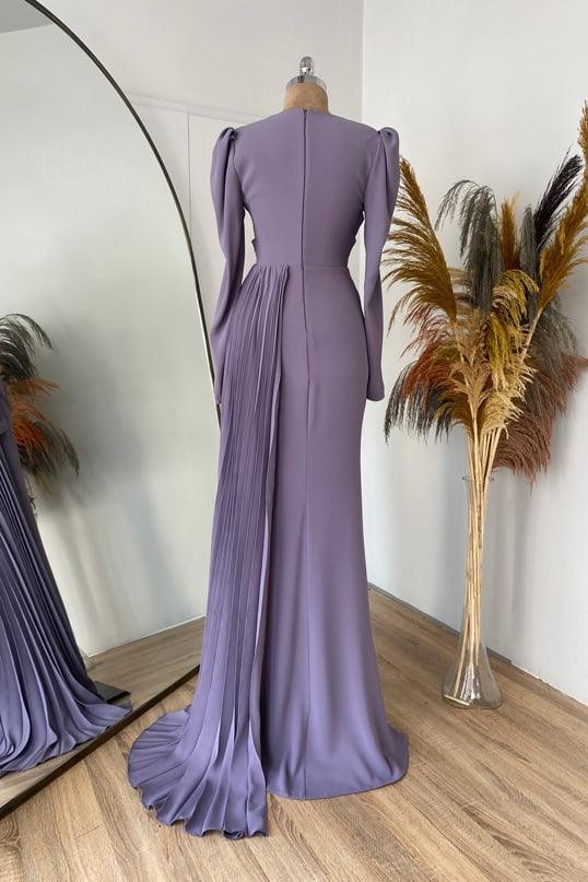 Suzanna Hijab Evening Dress - Lilac