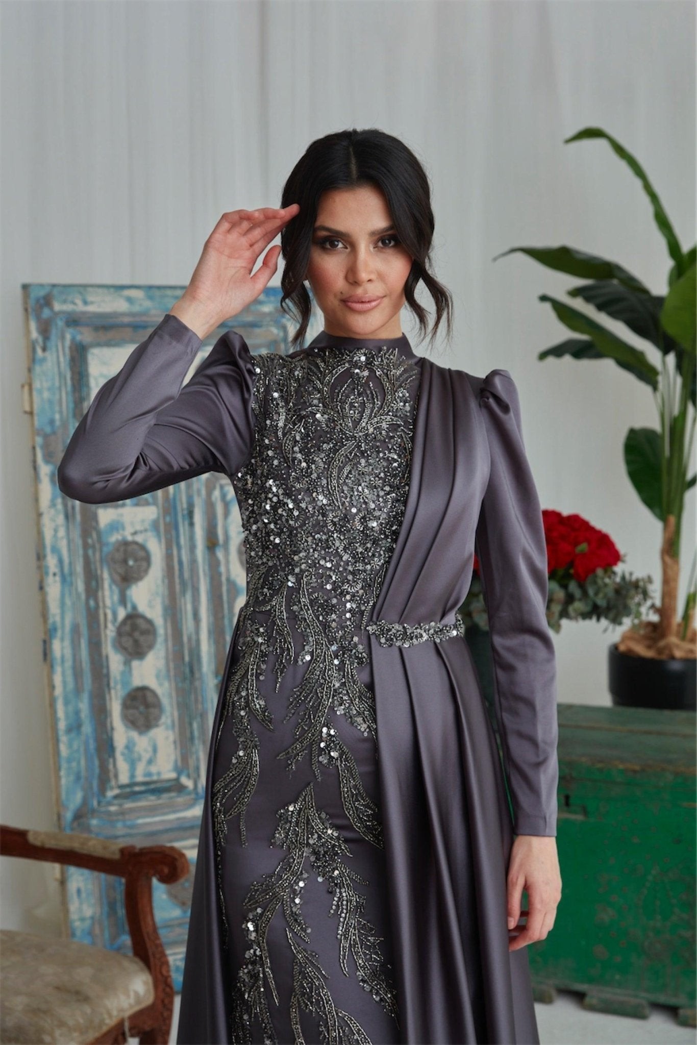 Fezra Hijab Evening Dress - Misty Purple
