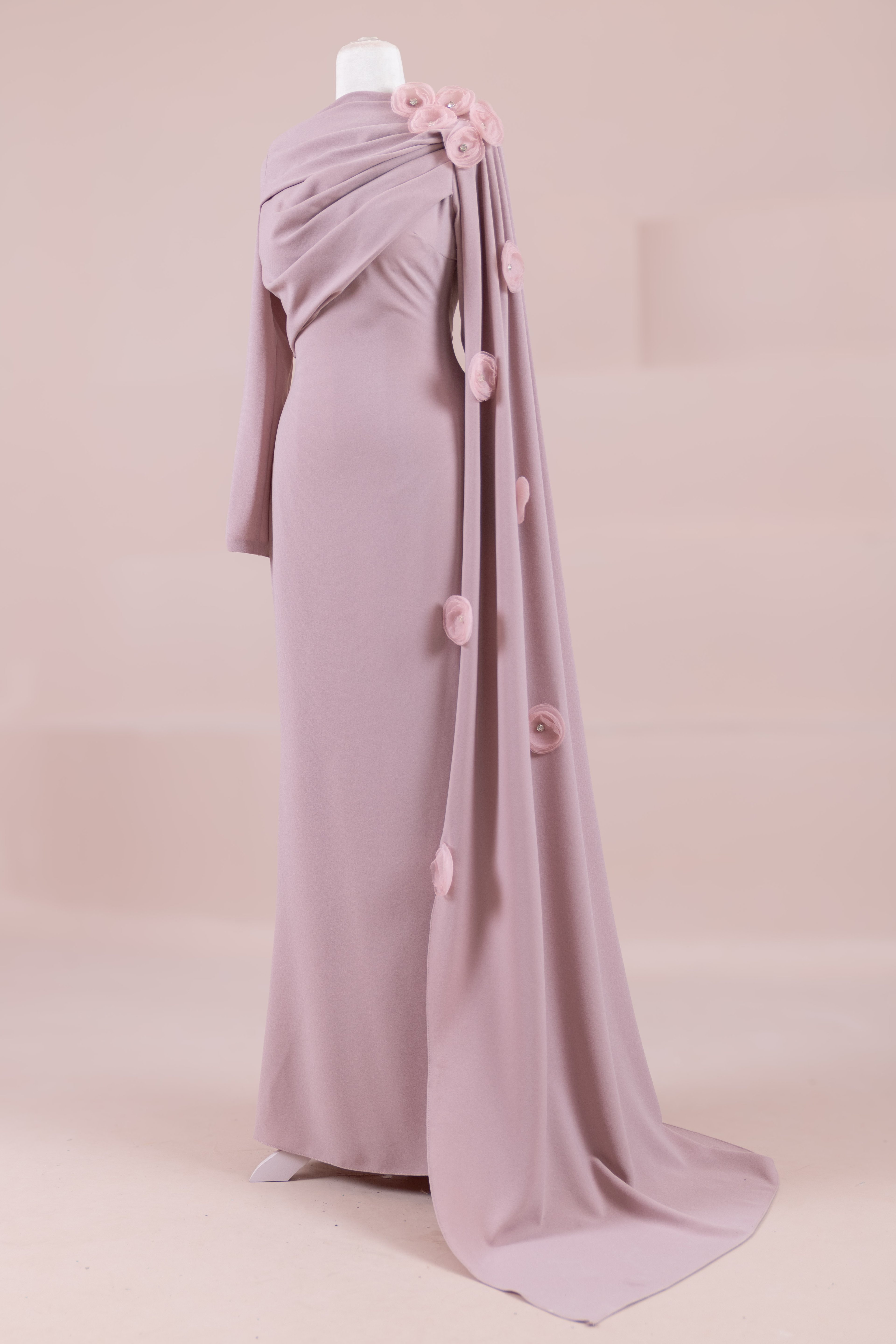 Mire Tesettür Abiye - Powder Pink