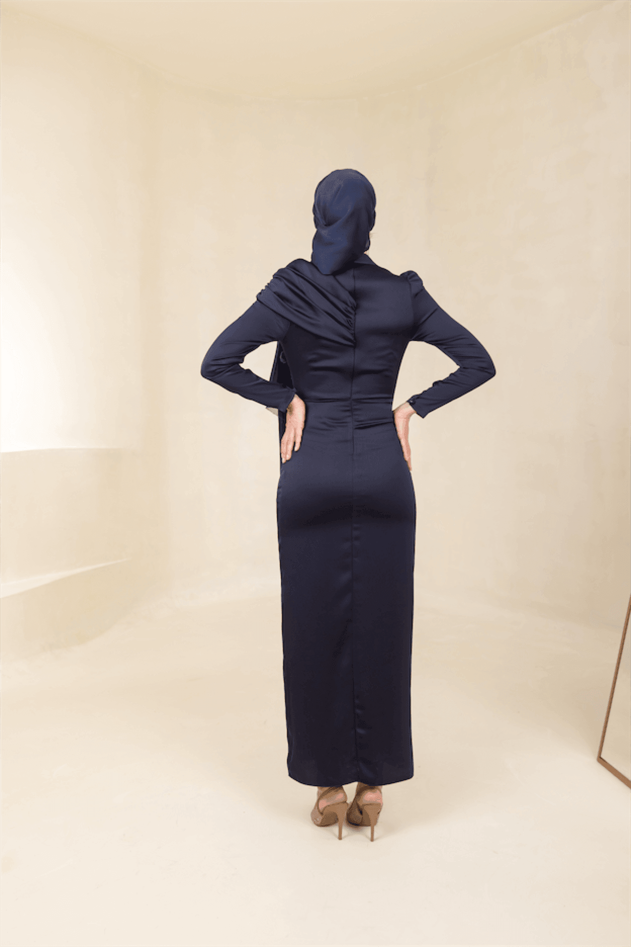 Esperanza Hijab Evening Dress - Navy Blue